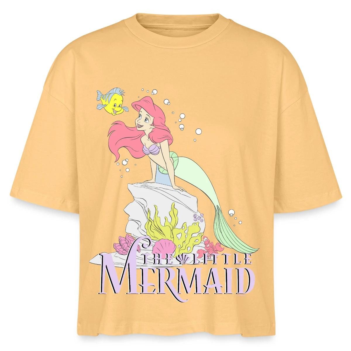 T-Shirt Arielle Die Kleine Meerjungfrau Auf Felsvorsprung Boxy Shirt Damen