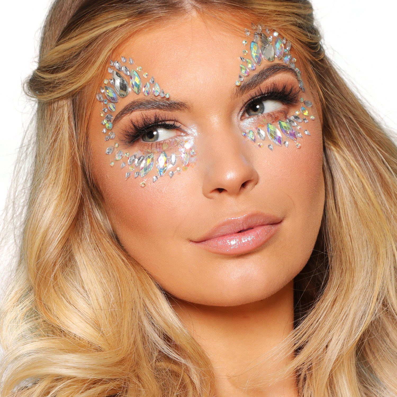 PaintGlow Strass-Tattoo Face Jewels 'Diamond Kiss' - Selbstklebende Glitze