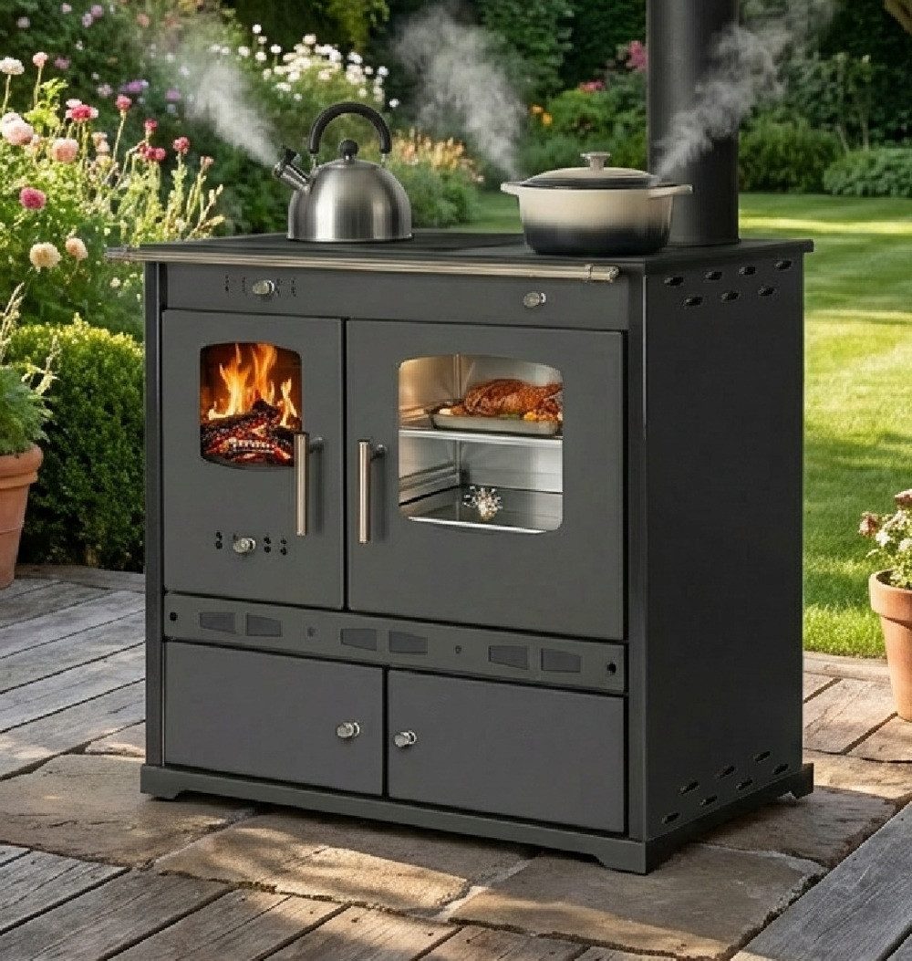 Prometey Gartenkamin Outdoor-Küchenofen ECO LUX INOX rechte Version
