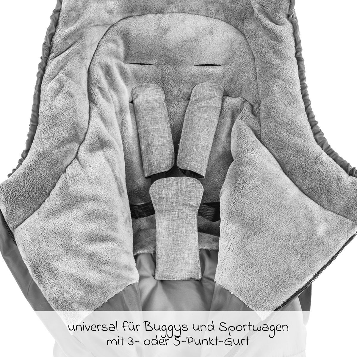 Zamboo Fußsack Grau, Universal Winter Fußsack z.B. für joie Buggy Kinderwagen Winterfußsack
