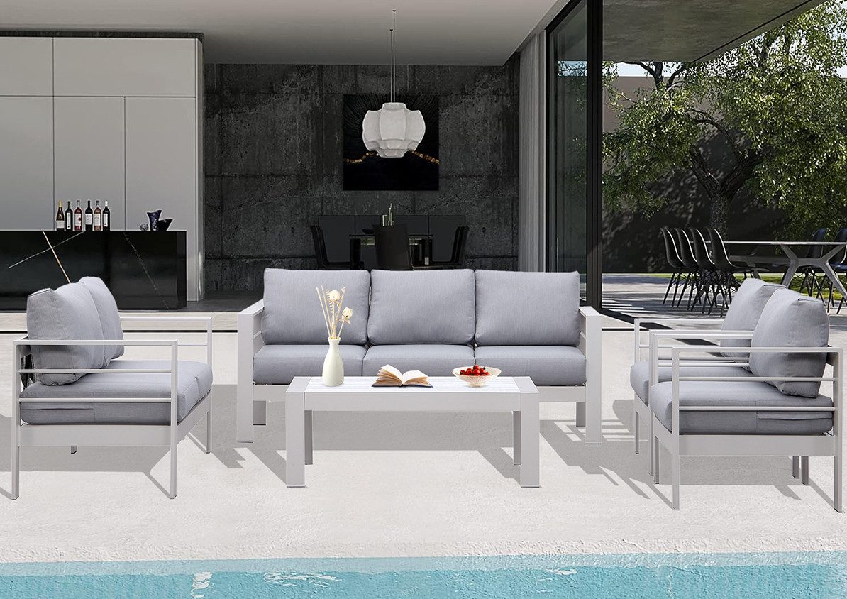MeXo Gartenlounge-Set Gartenmöbel Set Aluminium Loungeset günstig online kaufen