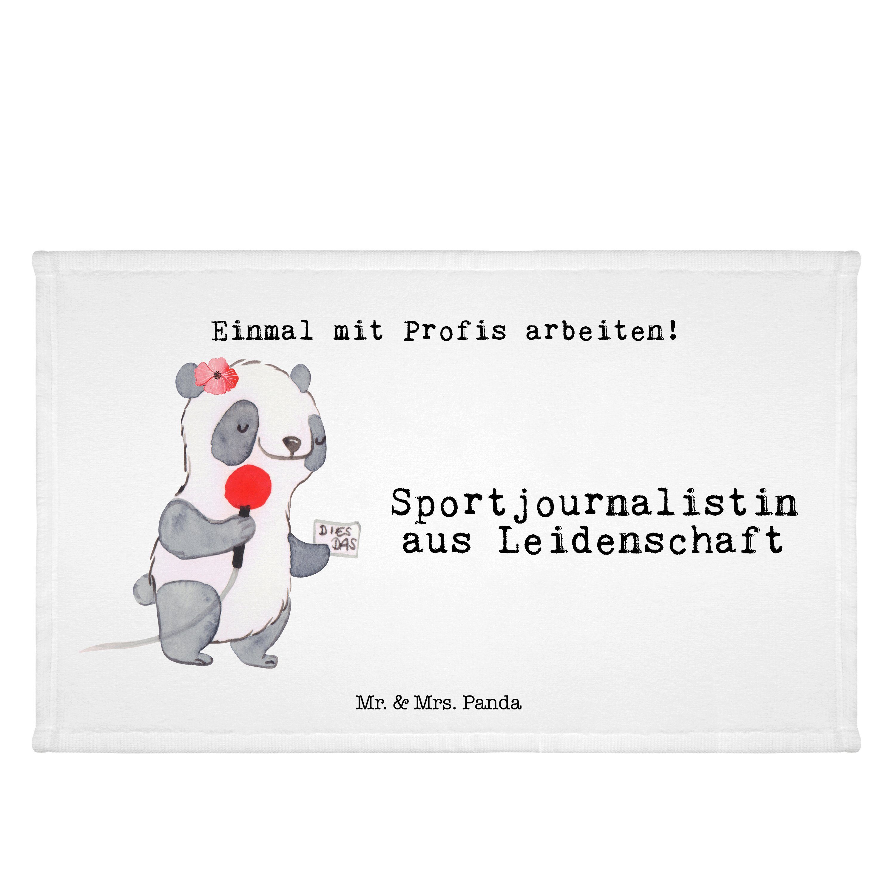 - (1-St) Sportjournalistin aus Panda Geschenk, Mrs. - & Mr. Handtuch Weiß Leidenschaft Reisehandtuch,