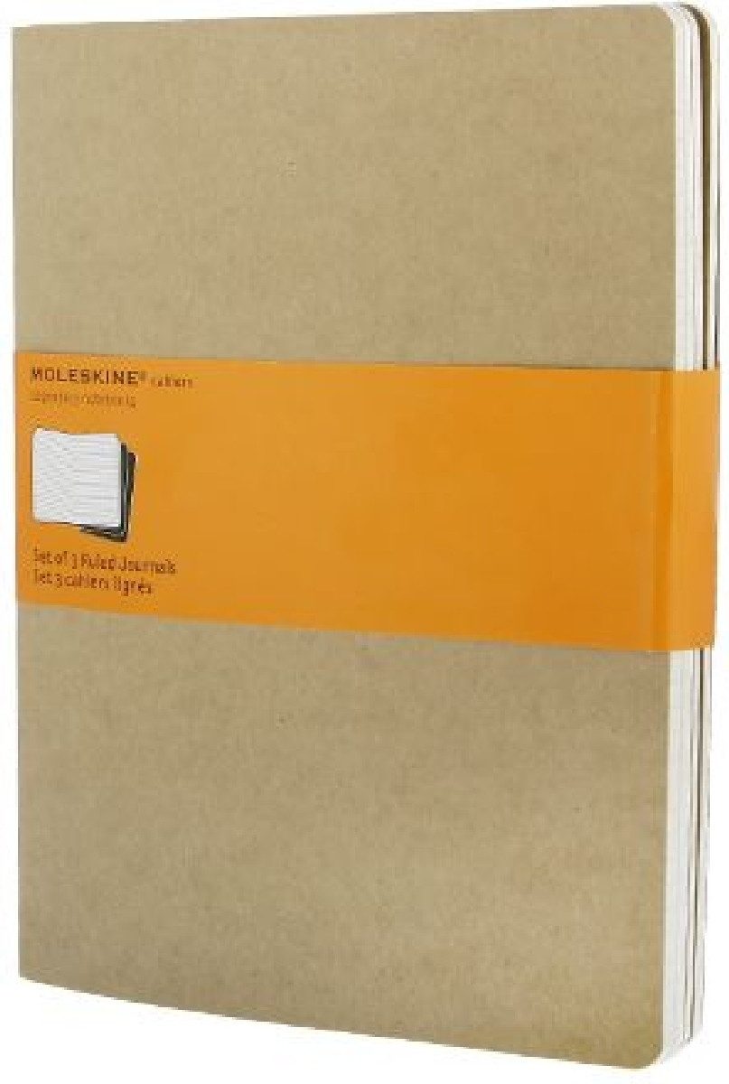 MOLESKINE Notizbuch Notizheft Cahier XL 19x25cm VE=3 Stück liniert packpapierbraun