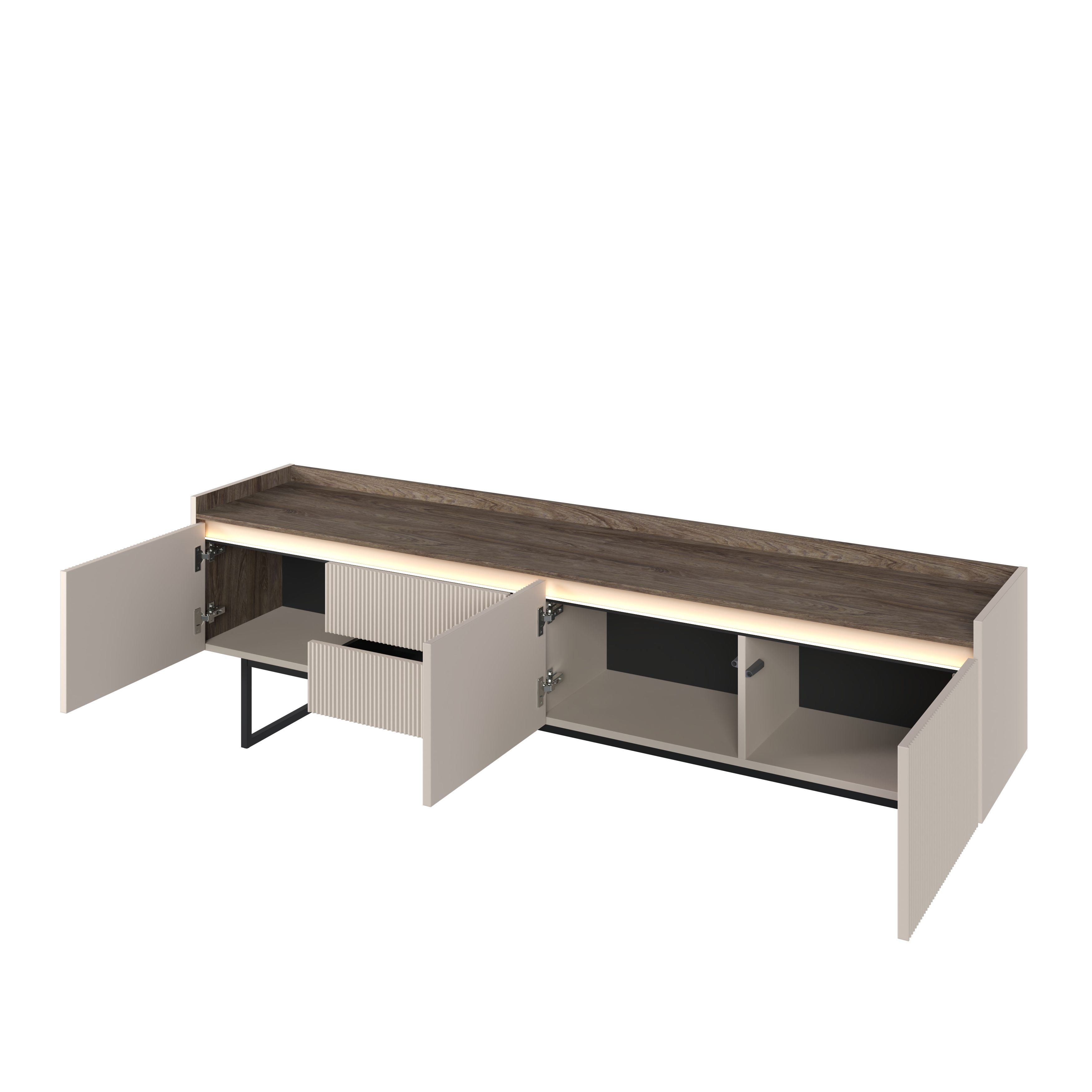 yourhouse24 Lowboard LAGO LG-06 mit Beleuchtung Beige