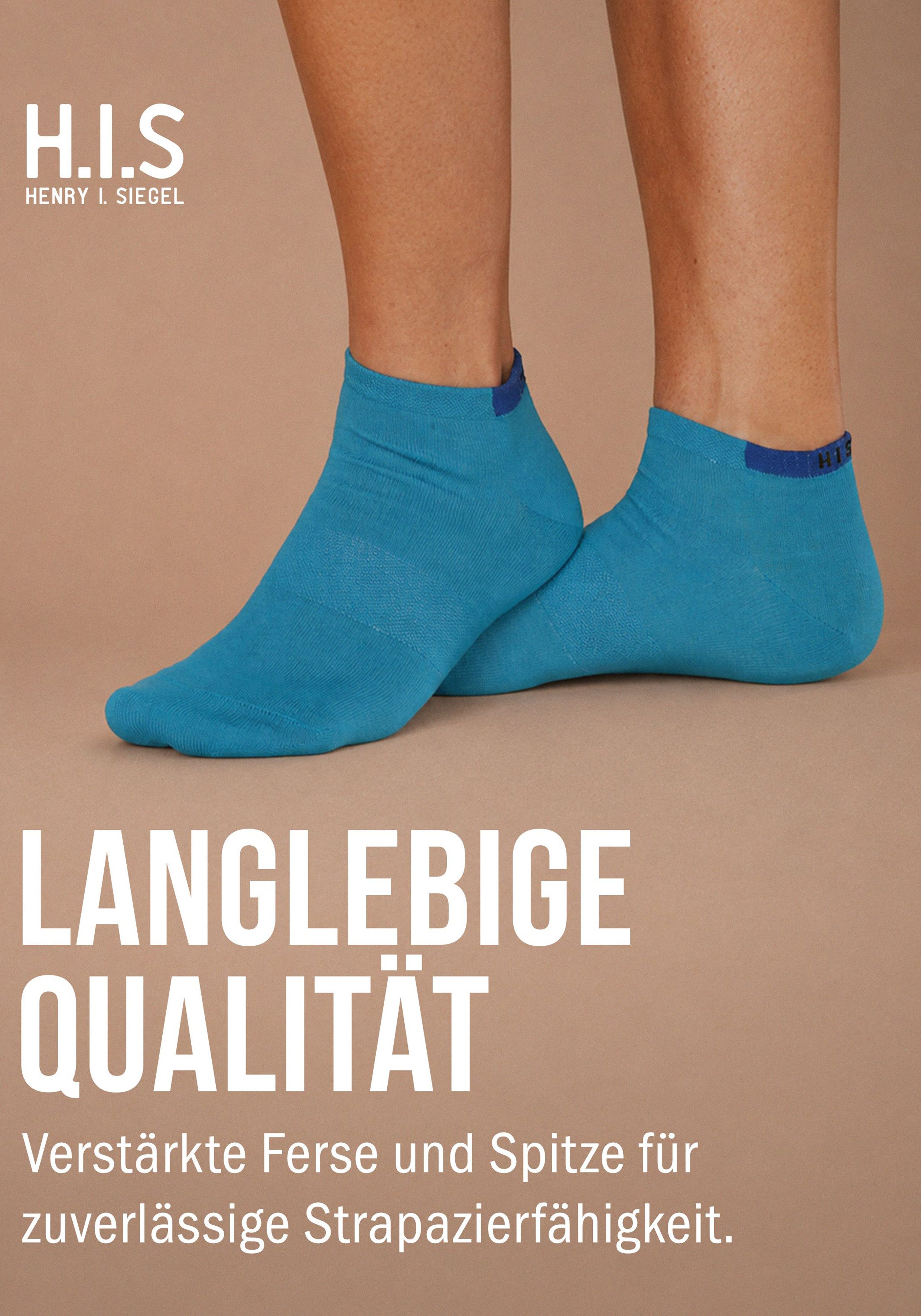 H.I.S Sneakersocken Sneaker Socken Herren Damen, Kurzschaft Socken (Packung, 10-Paar, Quarter Gr. 35-38 bis 47-48) mit verstärkten Belastungszonen – Bild 4 von 5