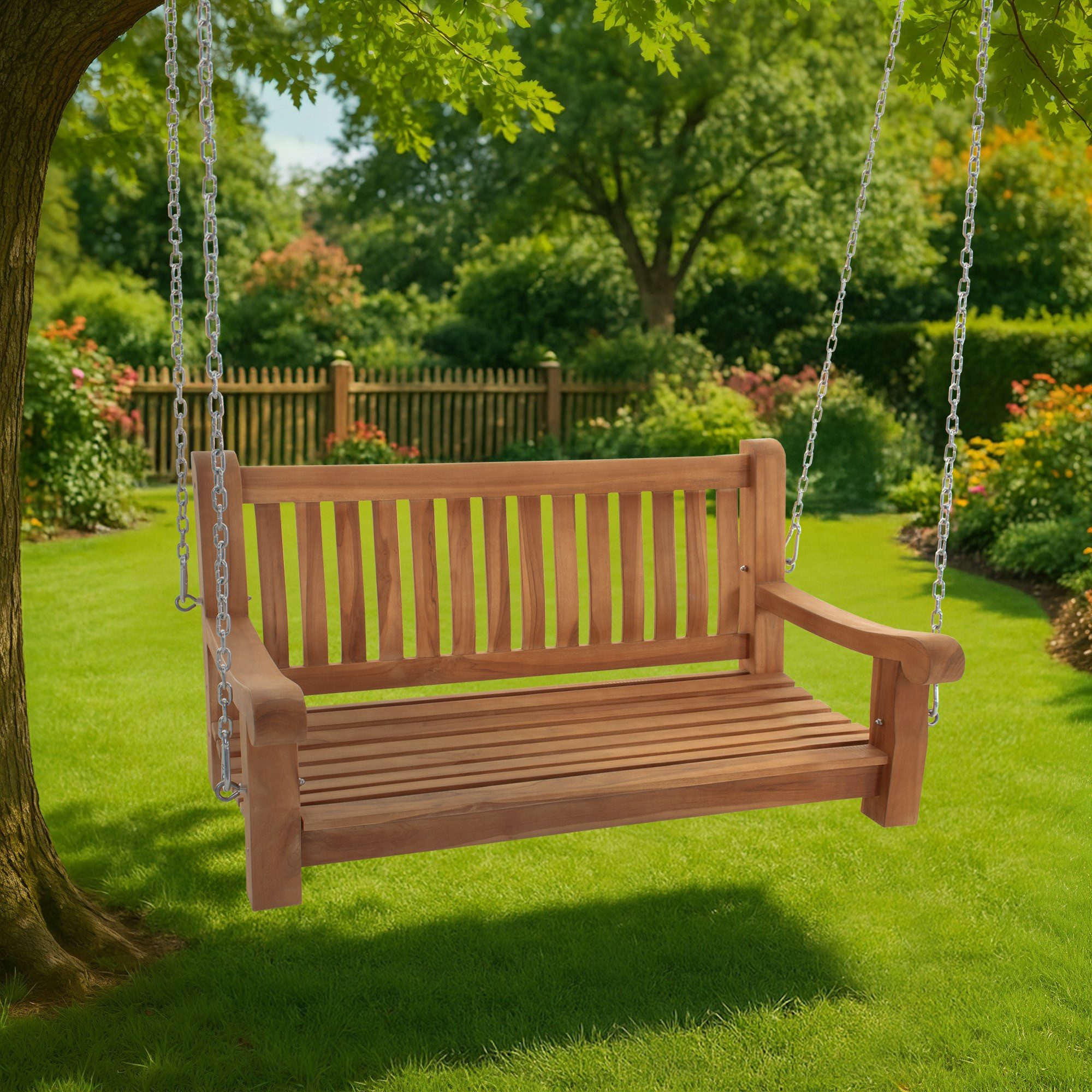 CLP Gartenbank Joyce, wetterfestes Teakholz, mit Befestigungsmaterial