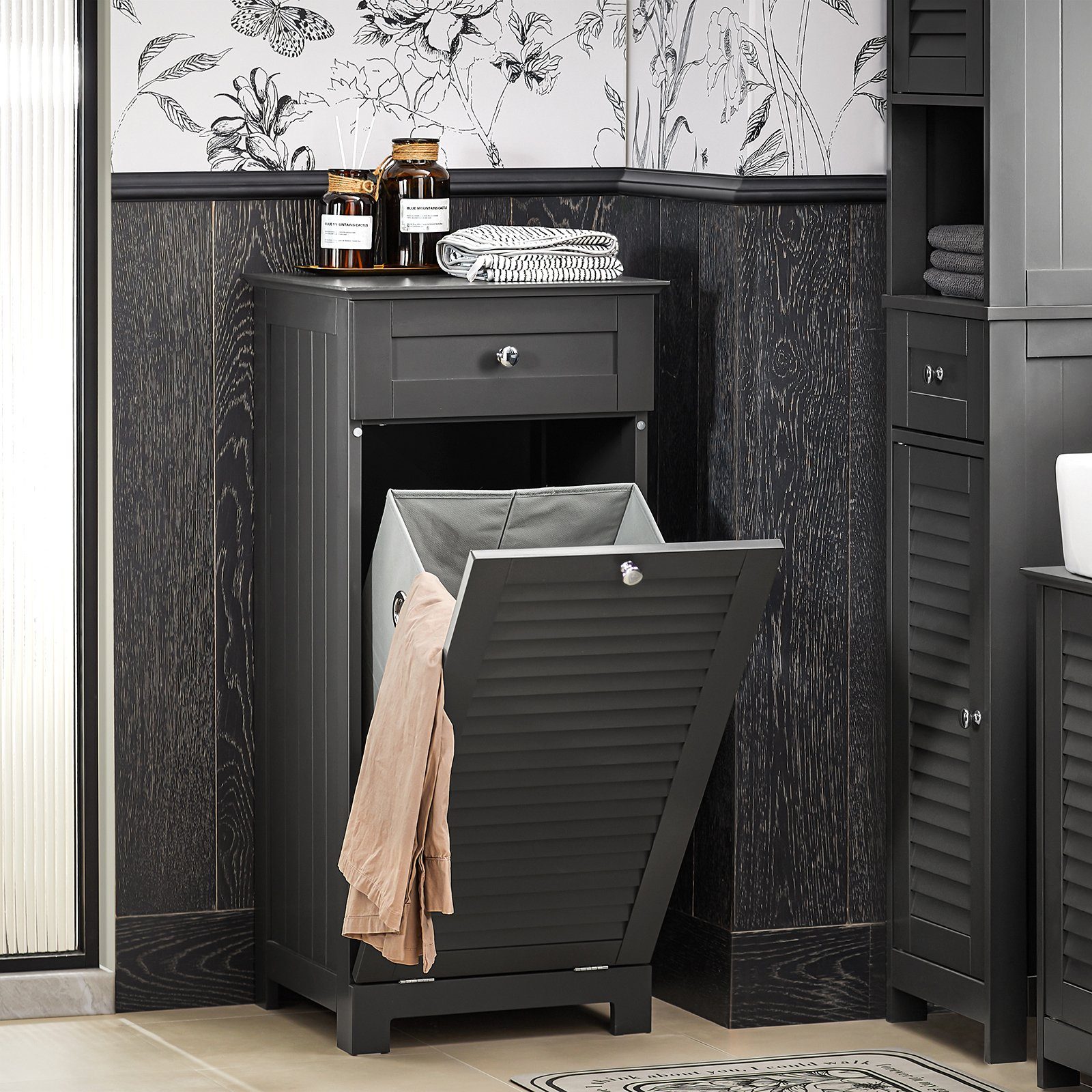SoBuy Wäscheschrank BZR73 mit ausklappbarem Wäschesäcken günstig online kaufen