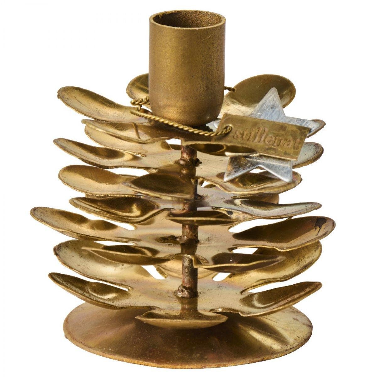 Ib Laursen Windlicht Ib Laursen Kerzenhalter Zapfen Gloria Gold (6x6,5cm)
