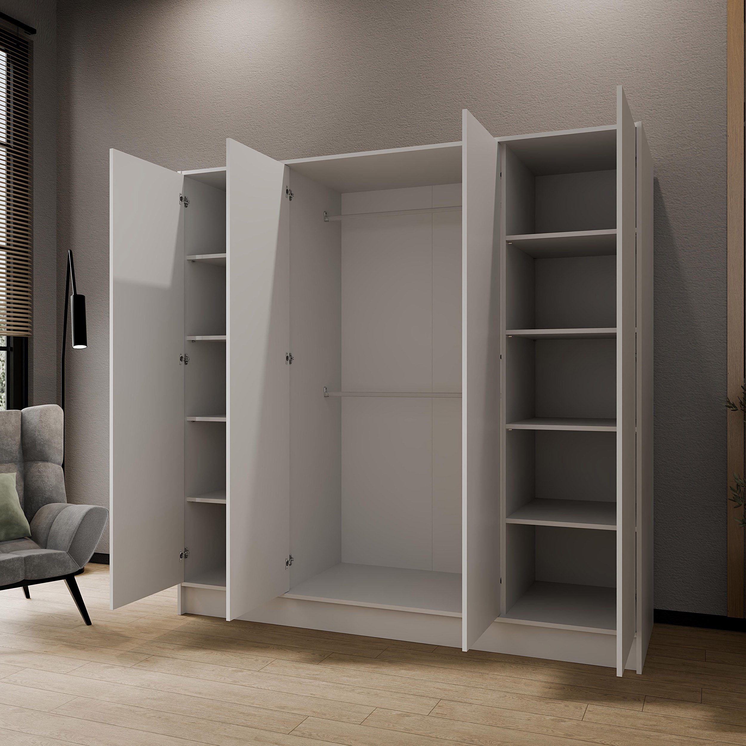 Beautysofa Kleiderschrank Gava moderne Schlichtheit und funktionale Eleganz (Schrank mit flexibel konfigurierbar, TIP-ON Öffnungssystem) Breiten zur Auswahl: 10 – Bild 3 von 5