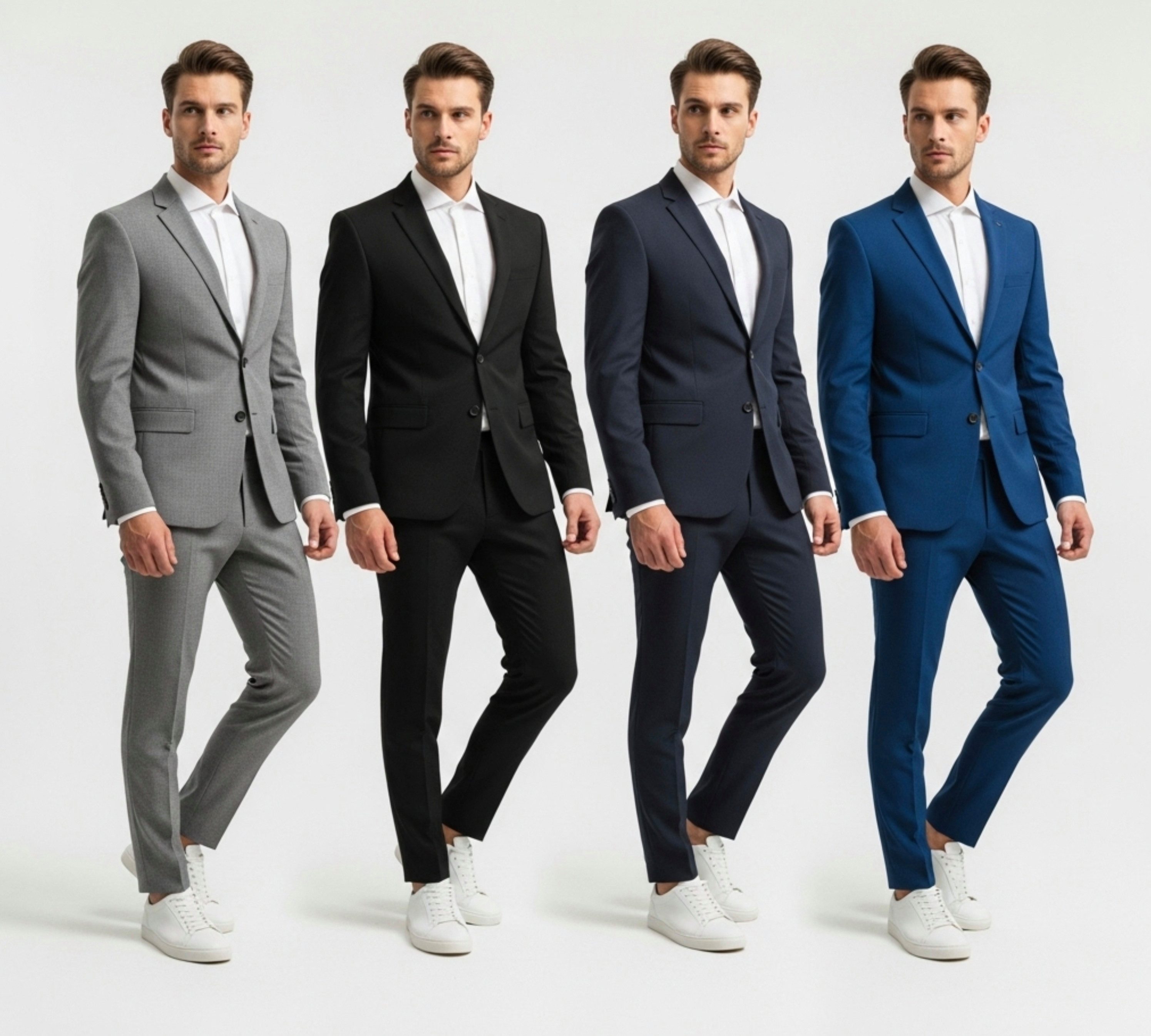 Keskin Collection Anzug Keskin Collection Anzug Schwarz Blau Grau Royalblau 2teilig Slim Fit (Sakko Hose)