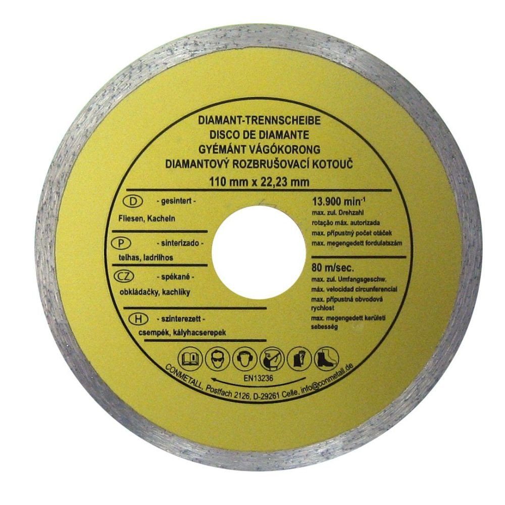 CON:P Winkelschleifer Werkzeyt Trennscheibe 110 x 22,23 mm Diamant für