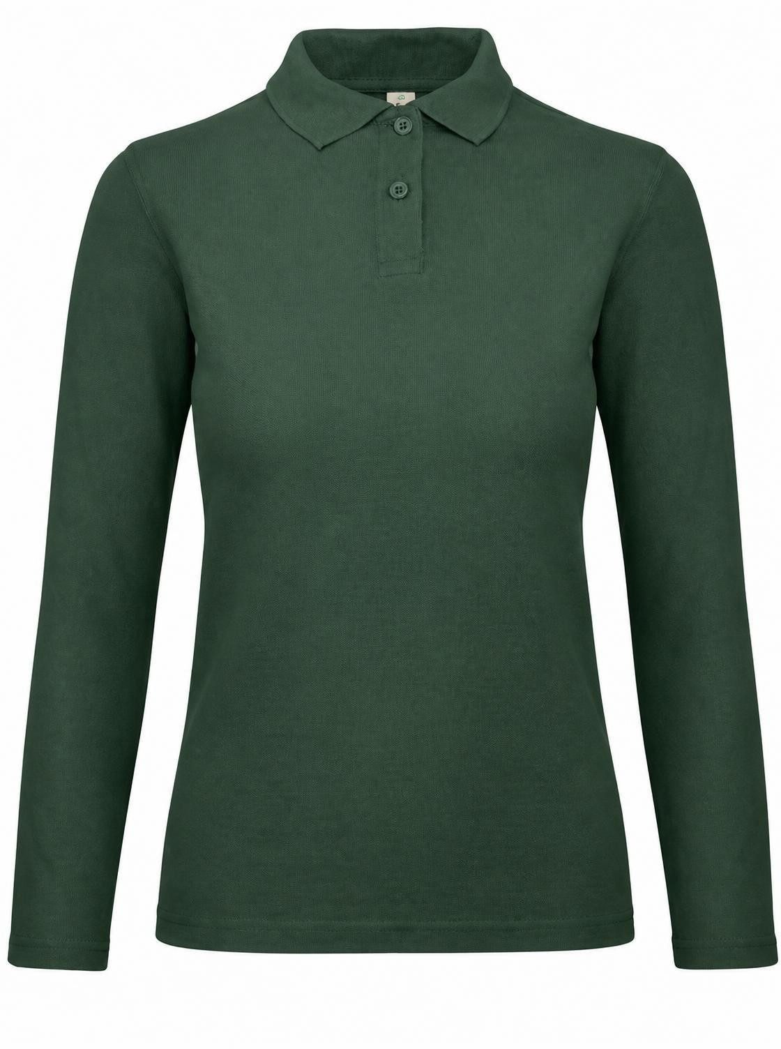 B&C Langarm-Poloshirt Damen Long Sleeve Polo ID.001 / 100 % Baumwollpiqué