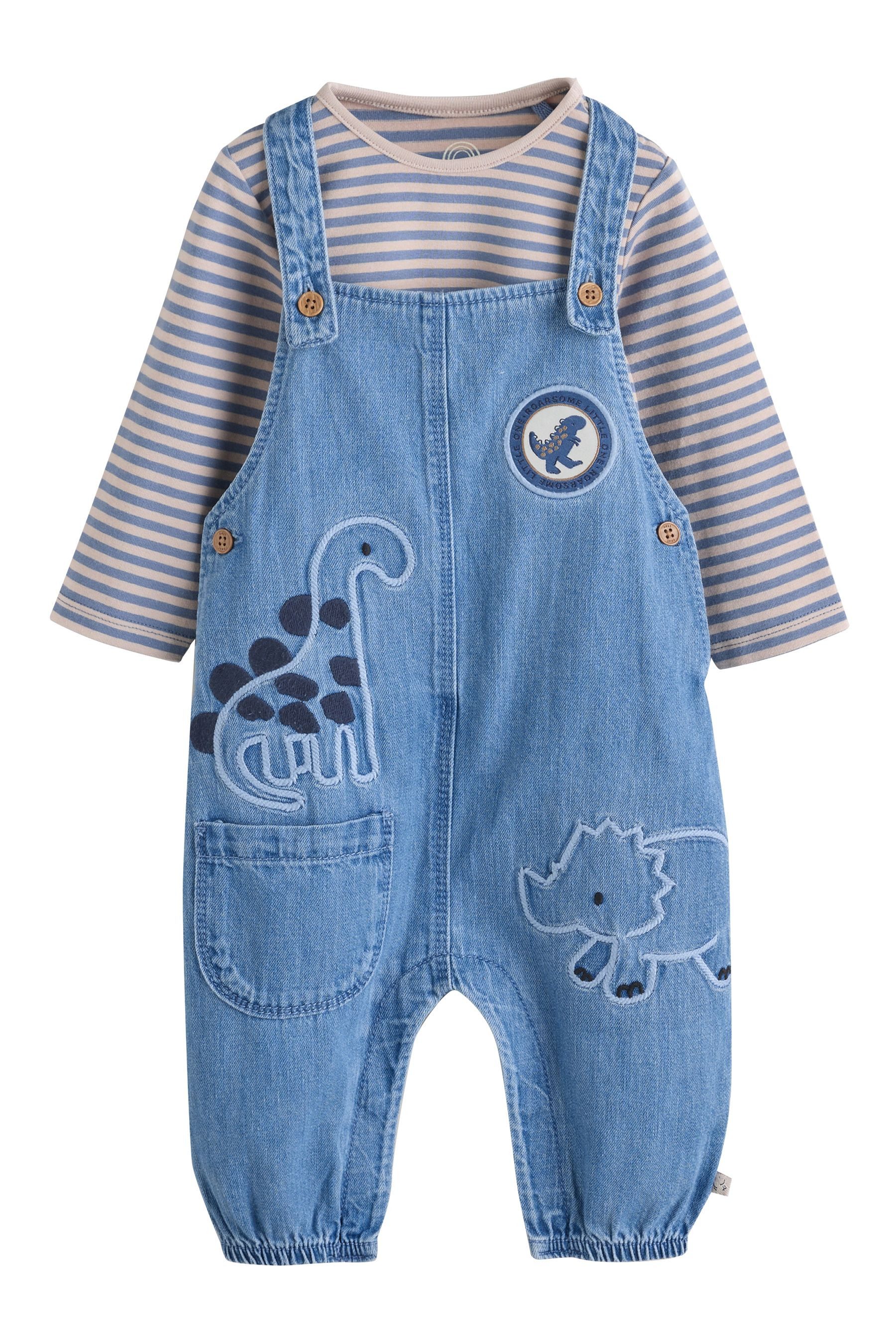 Body & Hose Baby Denim-Latzhose und Bodysuit im Set