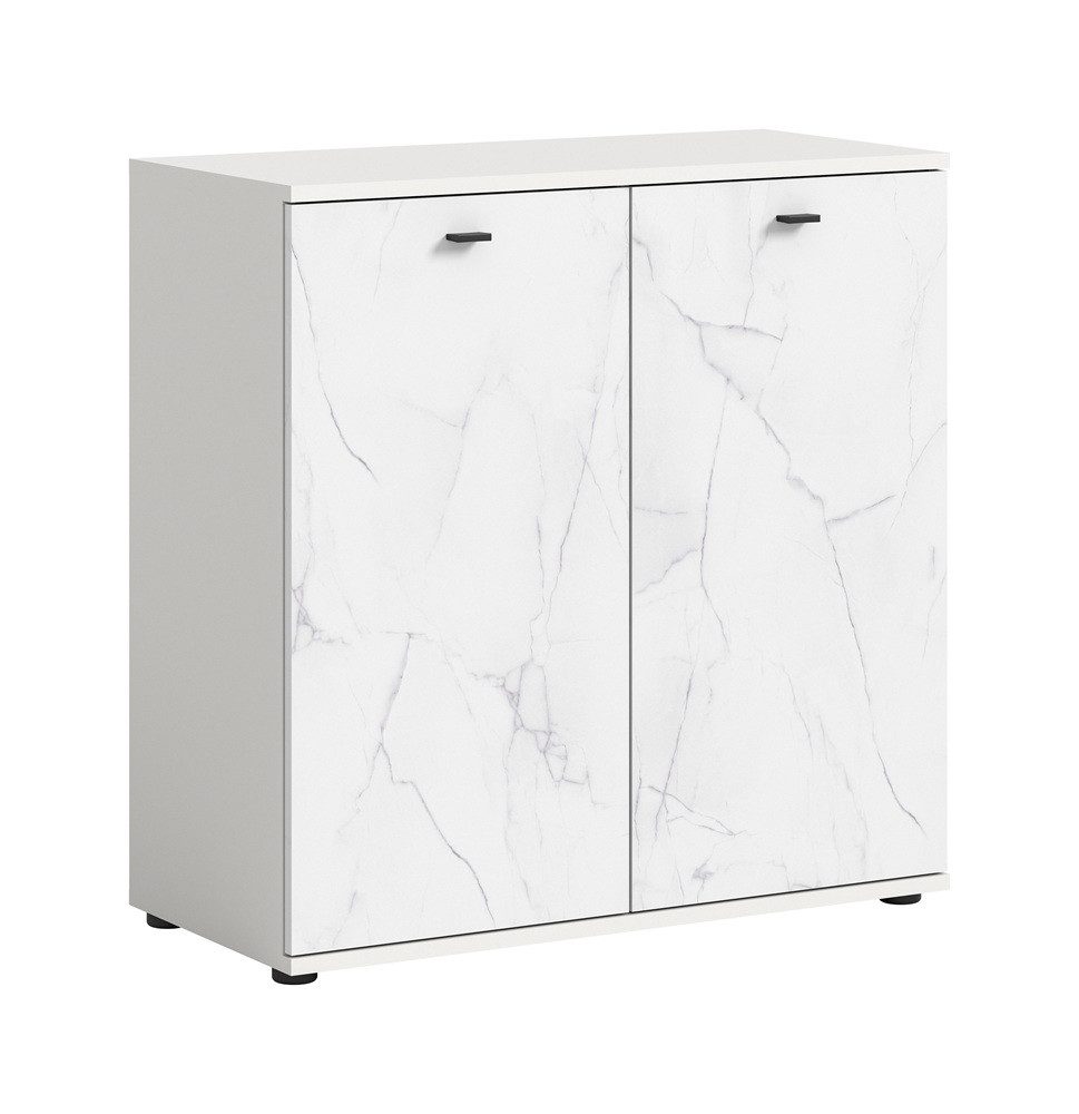 xonox.home Sideboard Kommode Stone, weiß, Marmoroptik, Sideboard, Wohnzimmerkommode ca. 90 cm