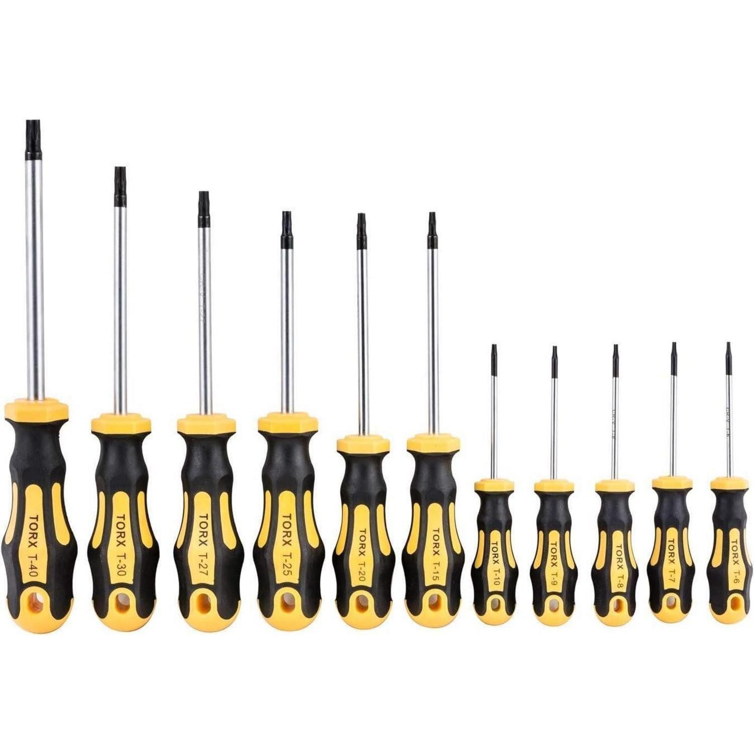 LuxusKollektion Schraubendreher Torx Schraubendrehersatz 11-tlg T6-T40 magnetisch ergonomisch