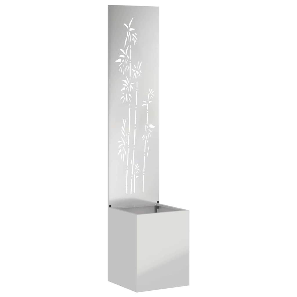 vidaXL Wandbild Garten Sichtschutz-Leinwand Silber 32 x 140 cm Verzinkter Stahl, (1 St)