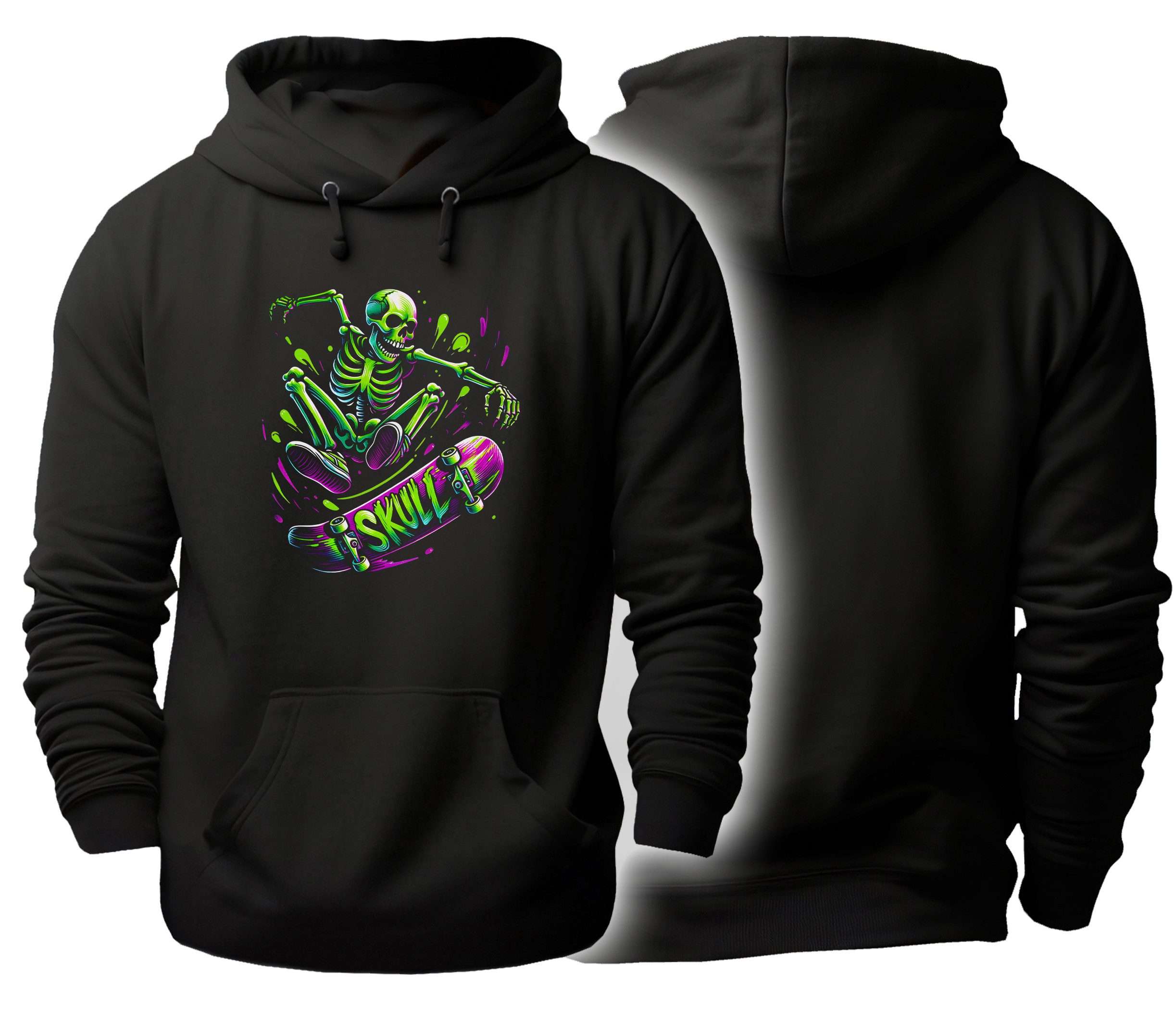 Sweatshirt Herren und Damen Hoodie - Skater Skelett