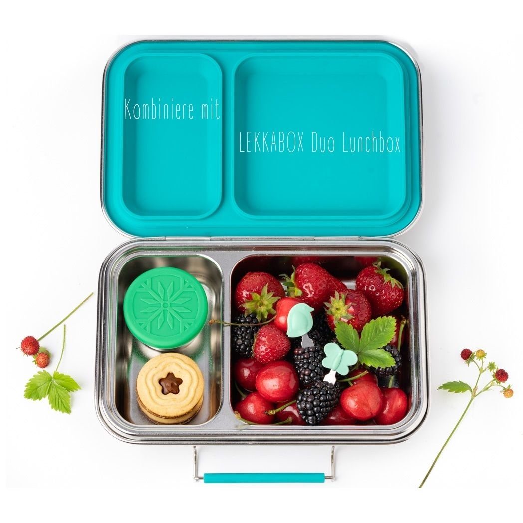 LEKKABOX Lunchbox Dipper, 2er Set, Set Edelstahl Bento 2er Box Soßen Mini Zubehör - Mint Behälter 