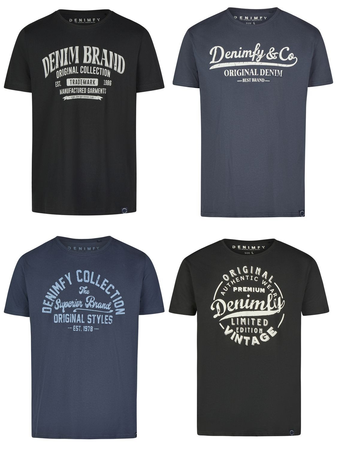 DENIMFY T-Shirt Herren Printshirt DFNuri Regular günstig online kaufen