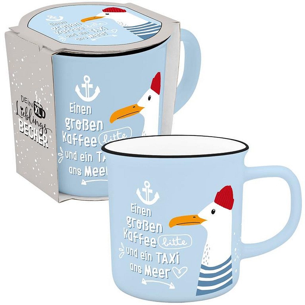 Sheepworld Tasse XL Tasse Becher Tee Kaffeetasse 0,55cl Geschenk Sheepworld MEER 74527, Porzellan