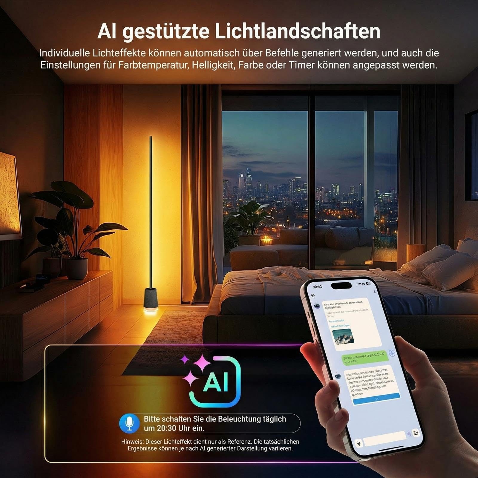 Neewer LED Stehlampe NF06 Smart LED Stehlampe, 1500lm RGBCW, mit Alexa Google App Steuerung, 2700K bis 6500K, Musik Sync, 16 Millionen Farben, Ambientebeleuchtung für Wohnzimmer