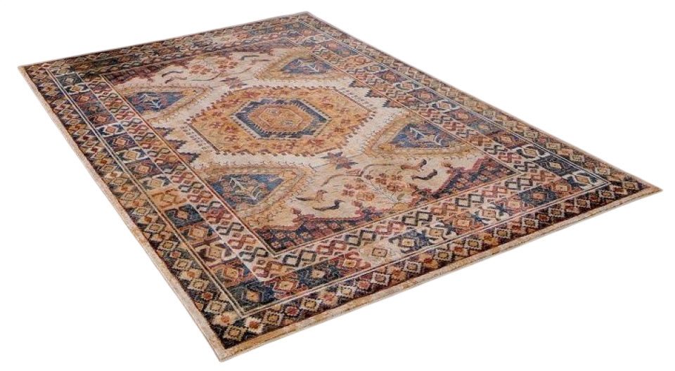 Peyer Syntex Teppich Teppich classic Design, bunt, Rechteckig, Höhe: 7 mm, mit Medaillon Bordüre