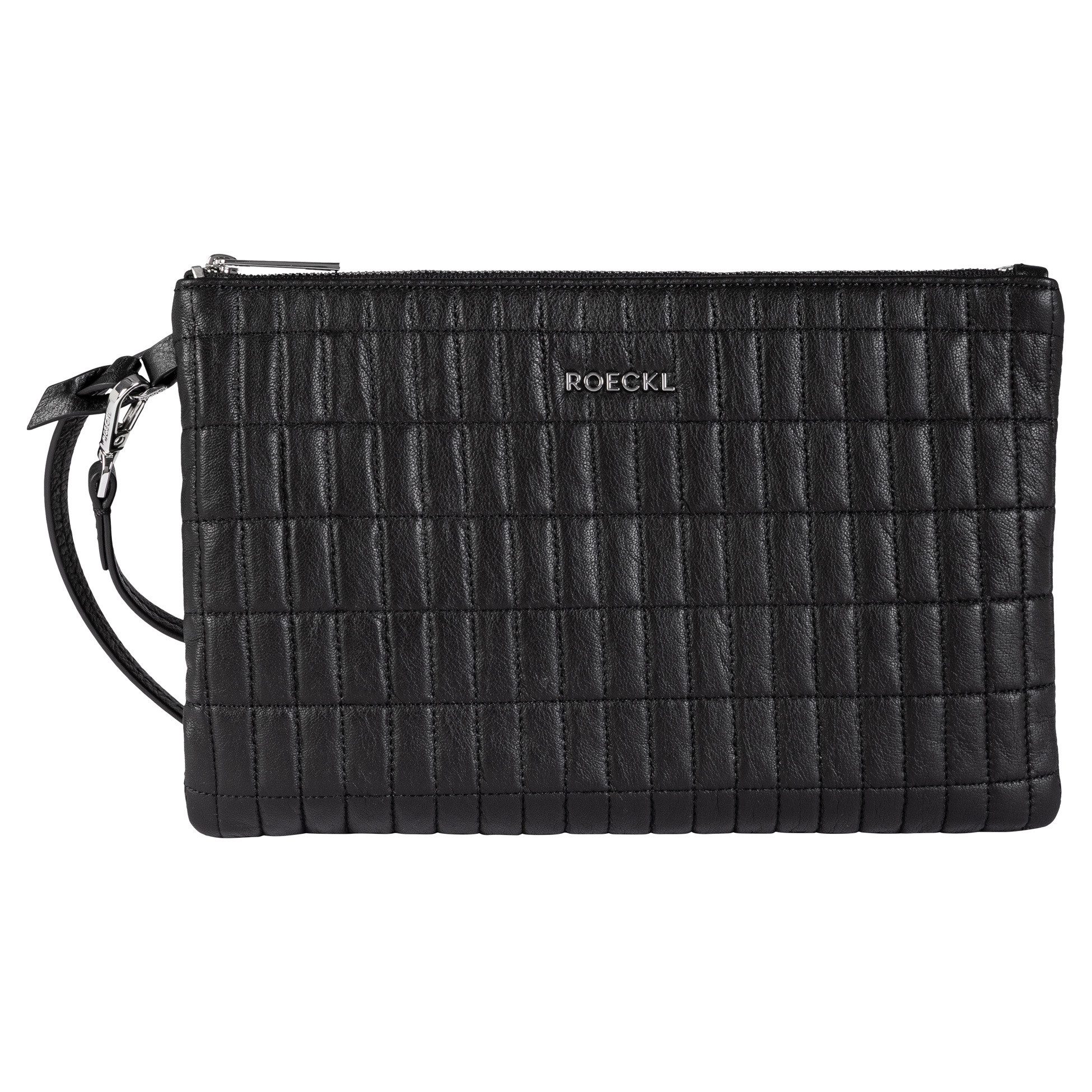 Roeckl Clutch CAROL POUCH QUILTED EXTRA SMALL, kleine Pouch mit silberfarbene Metallteilen