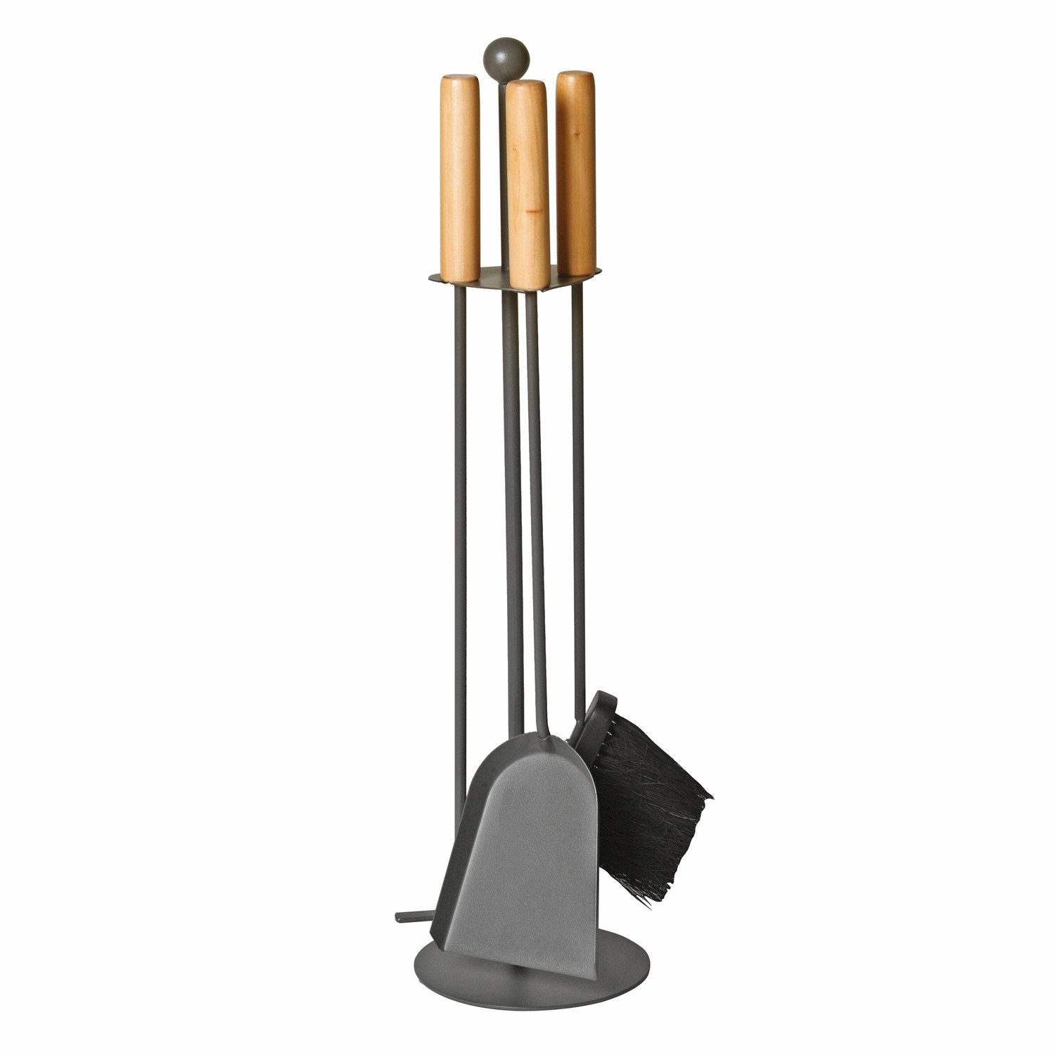 Raik Kamingarnitur Raik Kaminbesteck, 3-teilig, anthrazit, Holzgriffe, 58cm