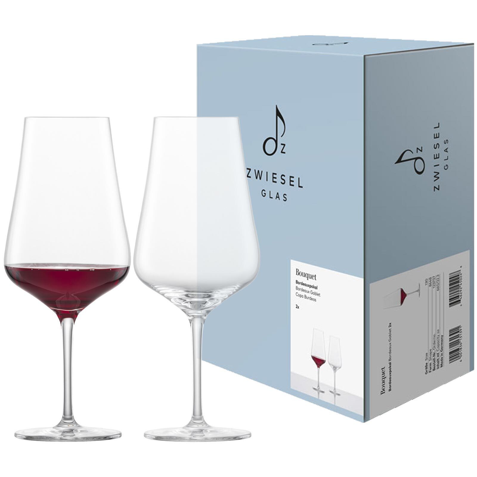 Zwiesel Glas Rotweinglas Bouquet Bordeaux Rotweingläser 660 ml 2er Set, 2-tlg., Glas