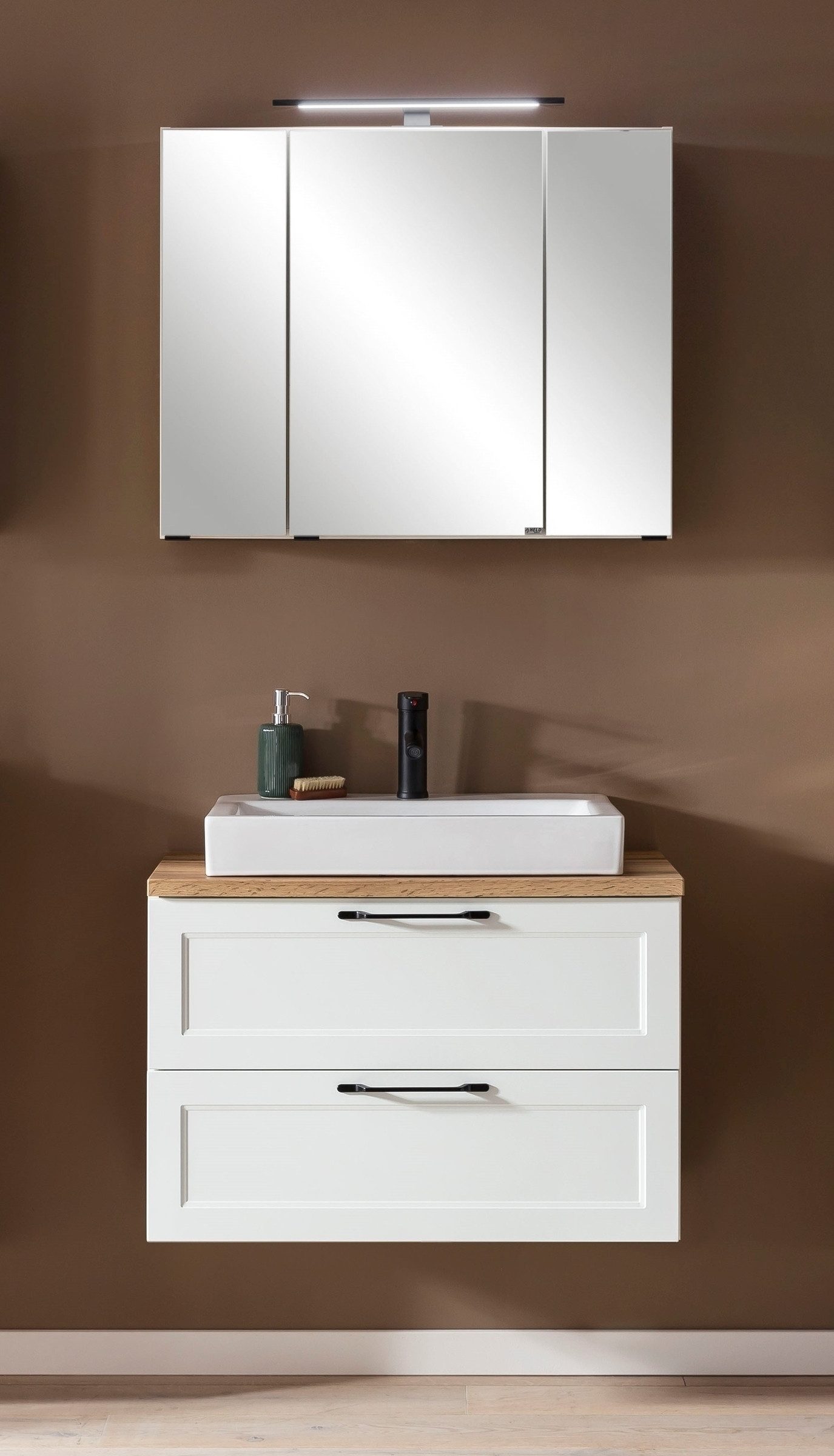 HELD MÖBEL Badezimmer-Set (2-tlg) in weiß - 80x195x47cm (BxHxT), (2-tlg)