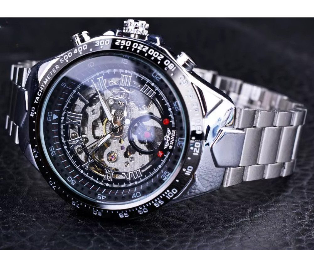 Rötting Design Automatikuhr Herrenuhr Armbanduhr Edelstahl schwarz silberfa günstig online kaufen