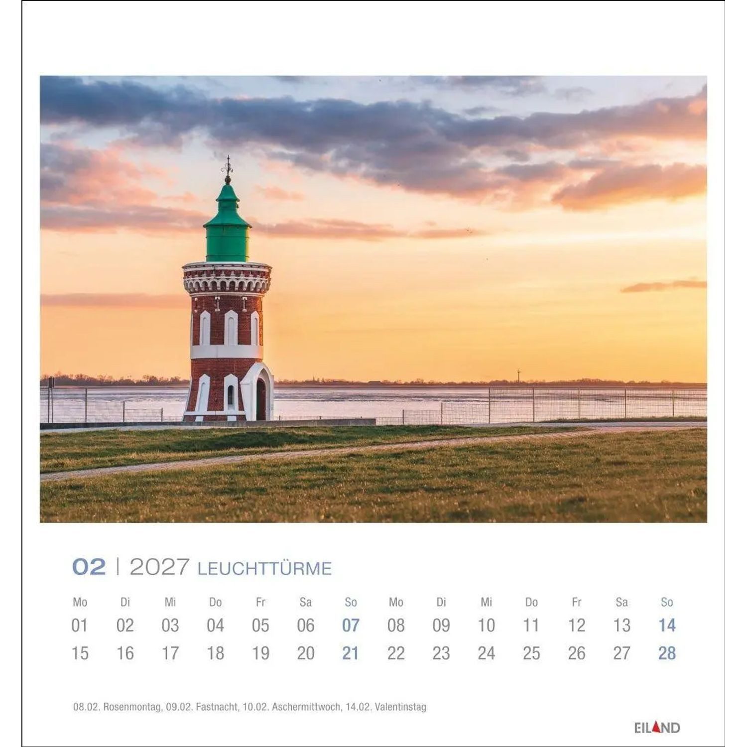 Wandkalender Leuchttürme Postkartenkalender 2027 - Leuchten des Nordens