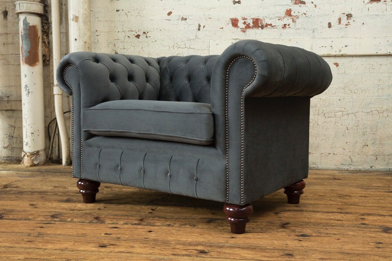 Xlmoebel Chesterfield-Sessel Luxus Sessel im Chesterfield Design mit hochwertigem Textilbezug (Sessel), Hergestellt in Europa