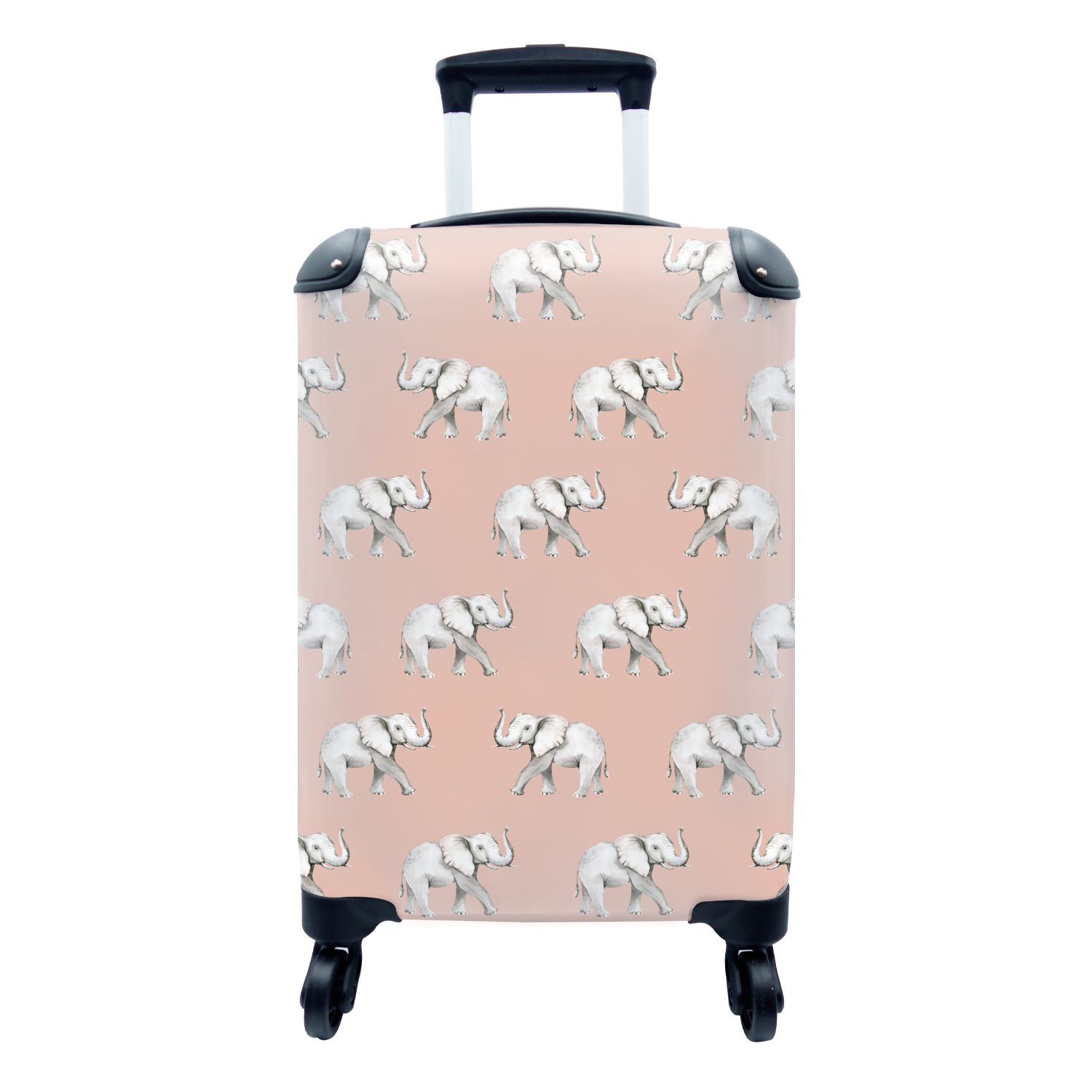 4 Elefant Handgepäckkoffer für Reisetasche Pastell Handgepäck Muster, MuchoWow - Reisekoffer Rollen, mit rollen, Trolley, - Ferien,