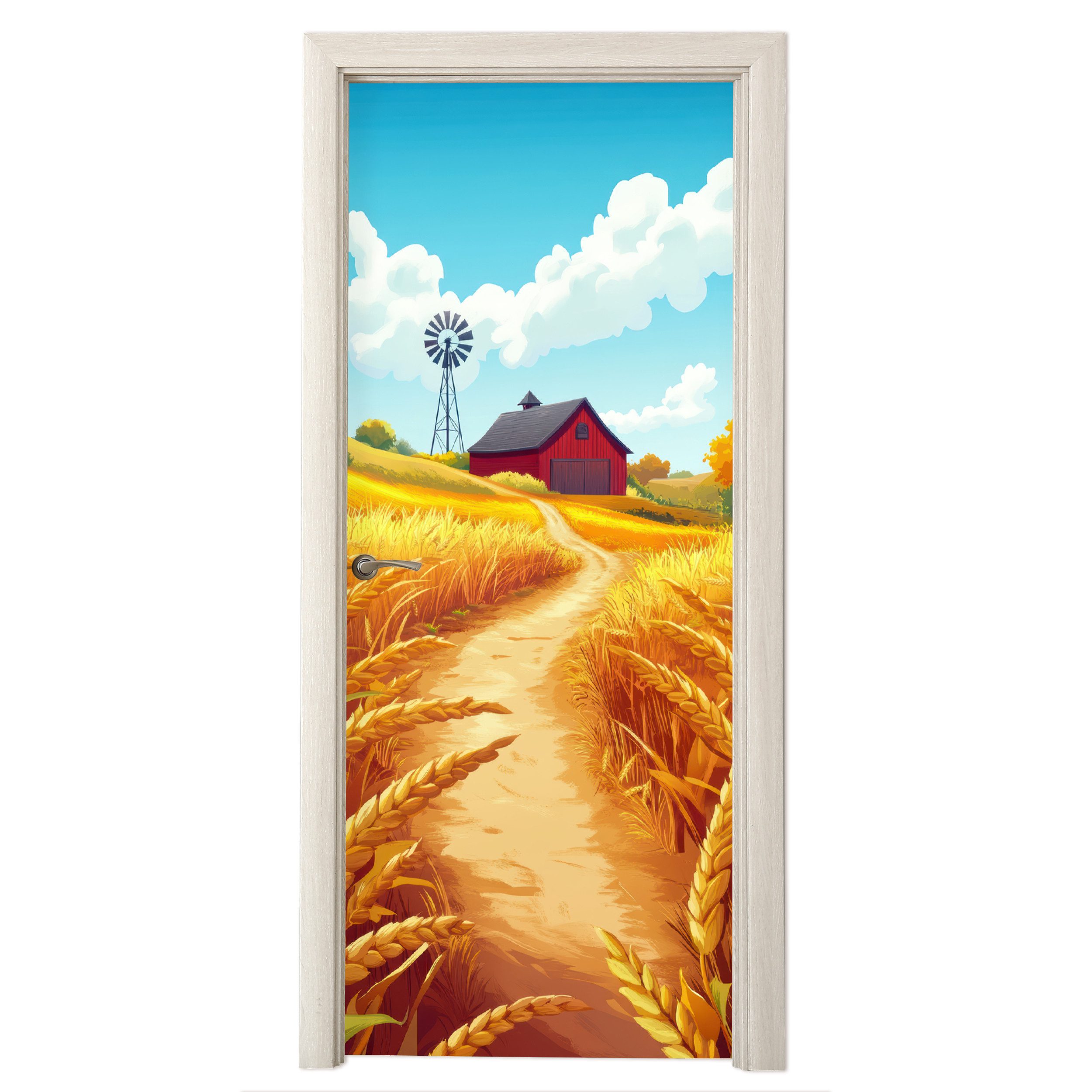MuchoWow Türtapete Bauernhof - Landschaft - günstig online kaufen