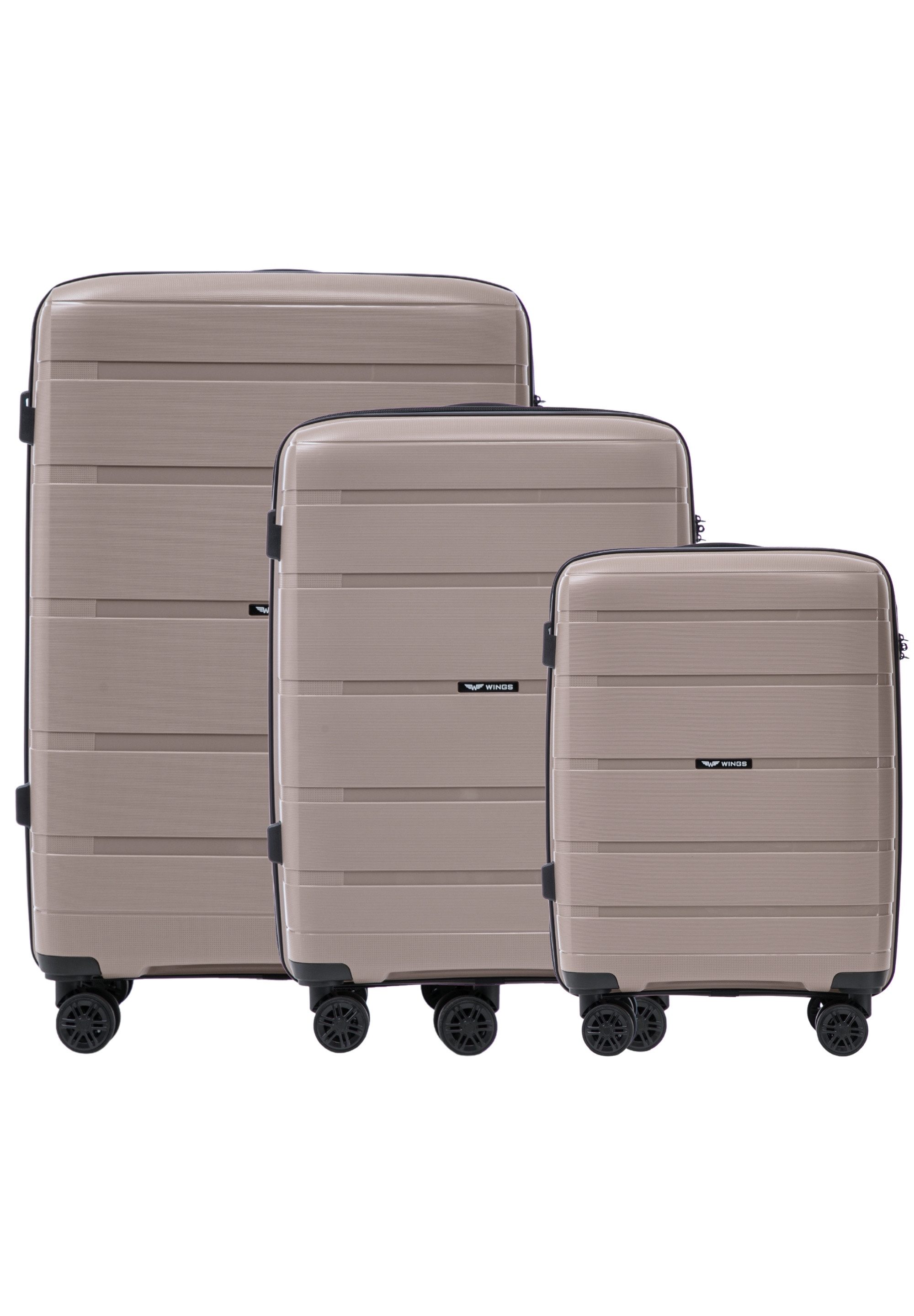 WINGS Trolleyset HAWFINCH, 4 Rollen, Kofferset, Familienurlaub, Stauraum, Polypropylen, Reisekomfort
