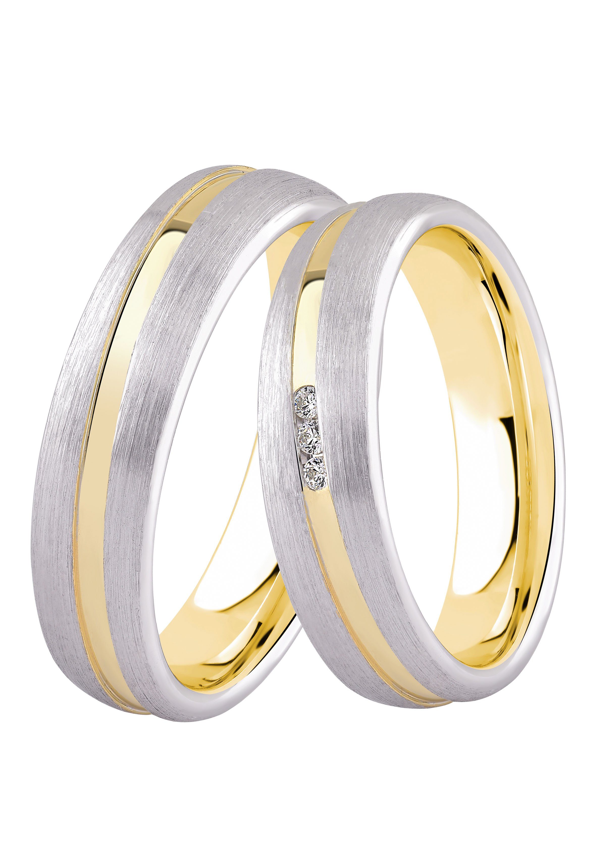 DOOSTI Trauring Schmuck Geschenk Silber 925 Trauring Ehering Partnerring LIEBE, wahlweise mit oder ohne Zirkonia