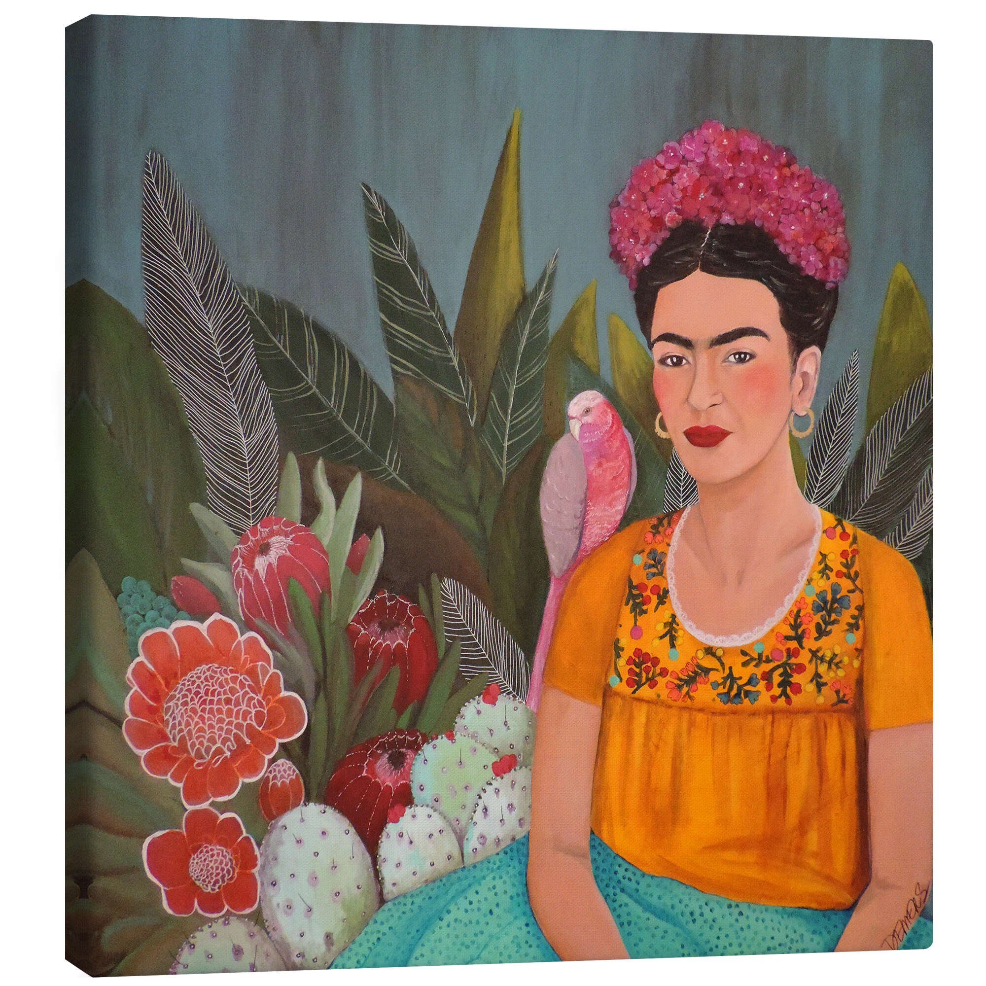 Posterlounge Wandbild Frida Kahlo im blauen Haus, Sylvie Demers, erhältlich als Poster, Leinwandbild, Wandsticker oder Acrylglasbild