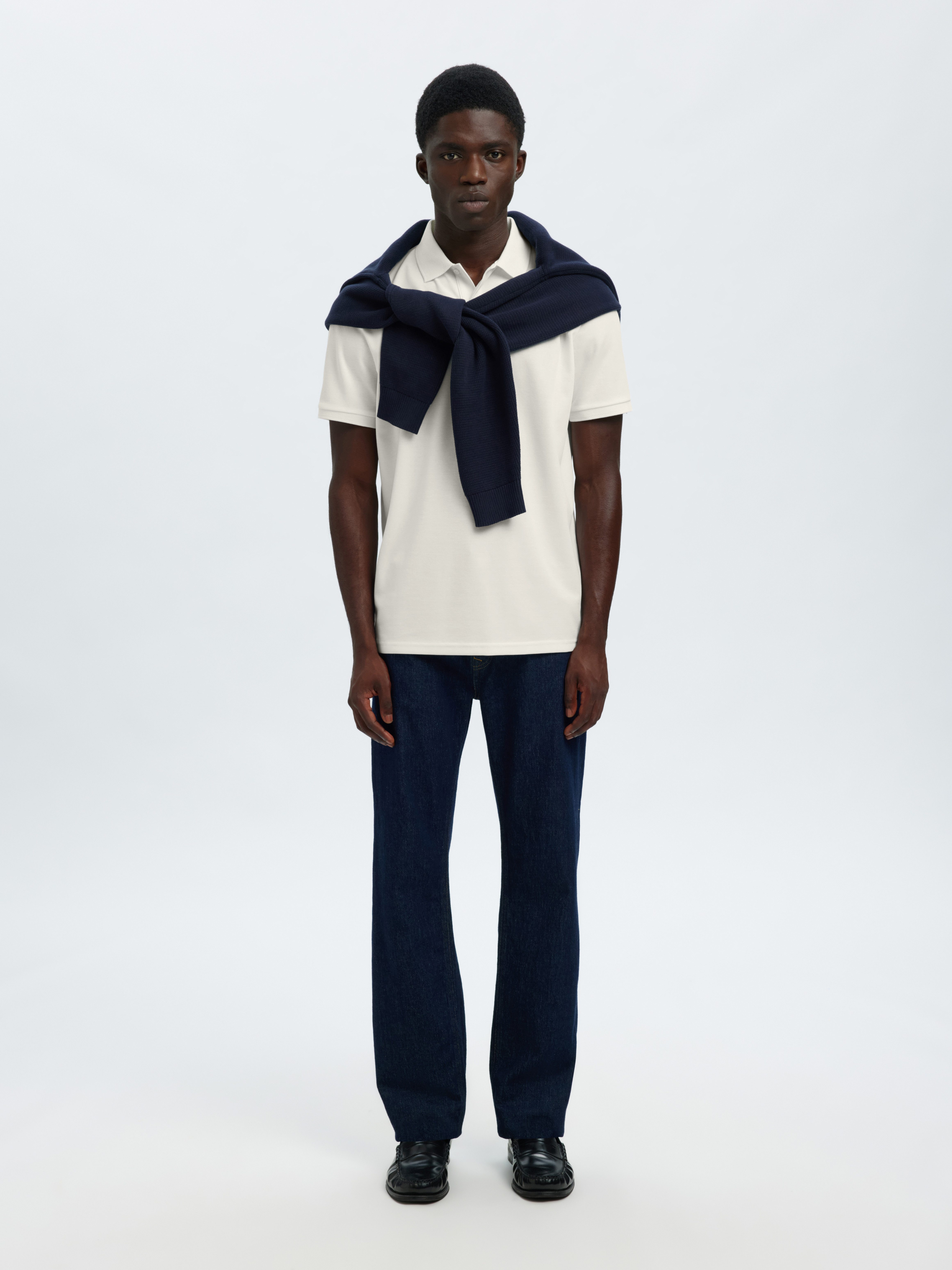 Selected Poloshirt SLHFAVE BUTTON SS POLO NOOS Baumwollmischung, regular fit