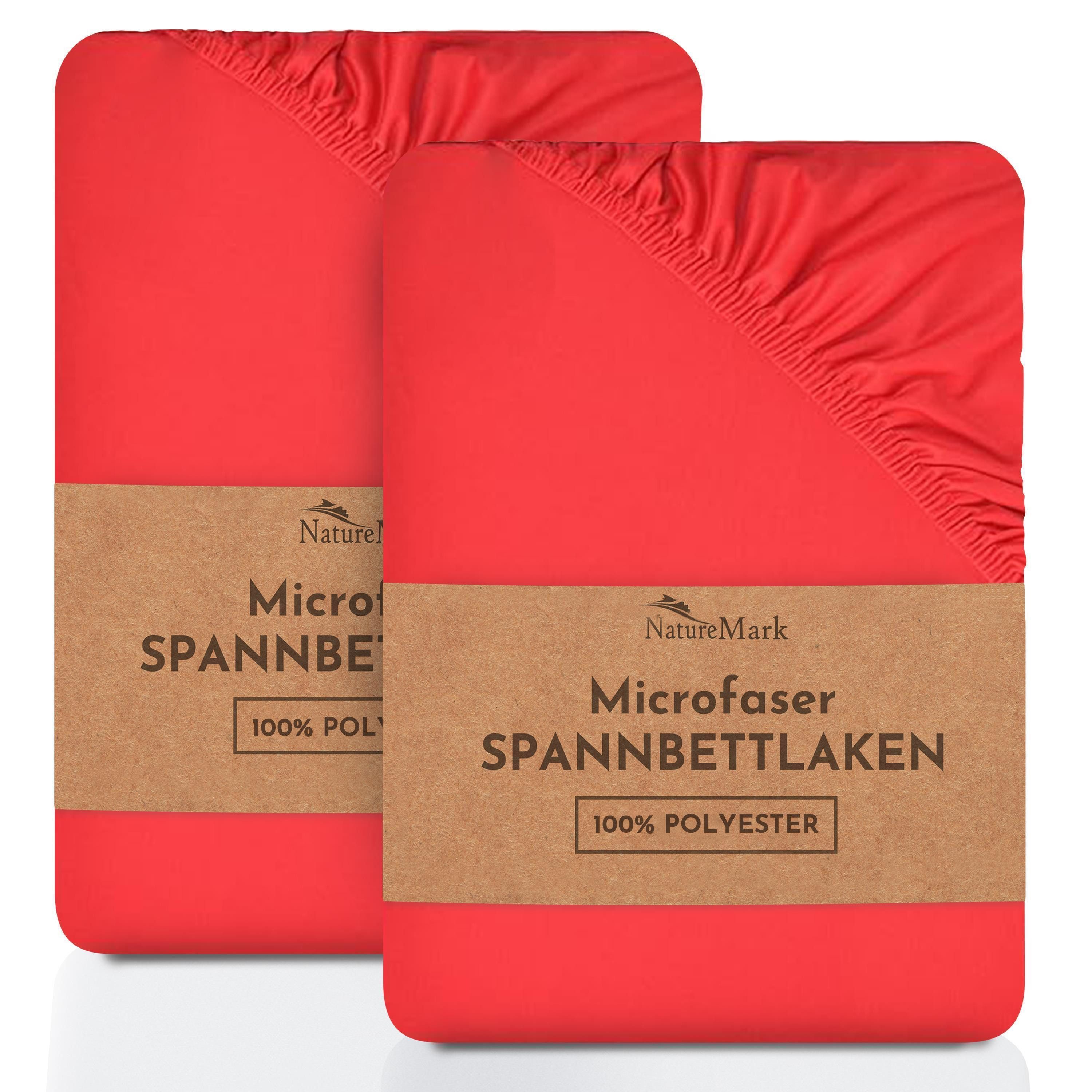 NatureMark Spannbettlaken Mikrofaser Spannbetttuch, Polyester, Gummizug: günstig online kaufen