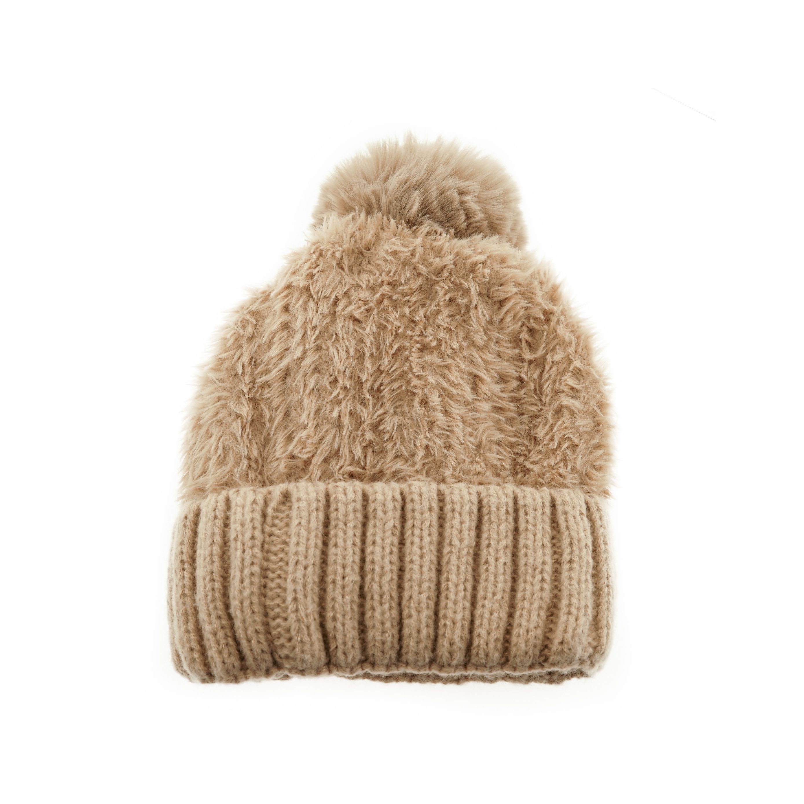 Bommelmütze Wintermütze mit Plüsch Bommelmütze mit Innenfutter Unisex OneSize