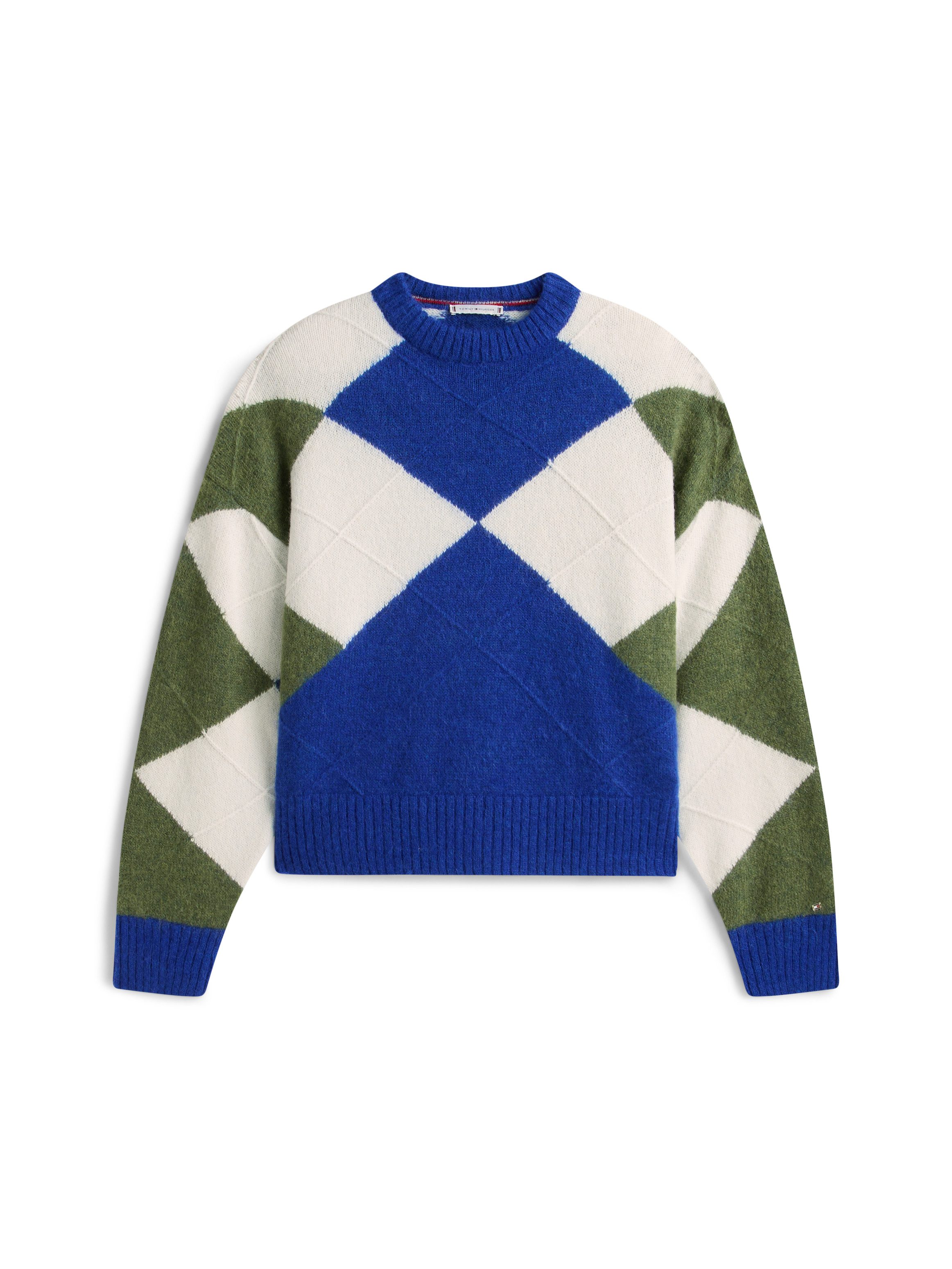 Strickpullover ALPACA BLEND ARGYLE C-NK LS SWT