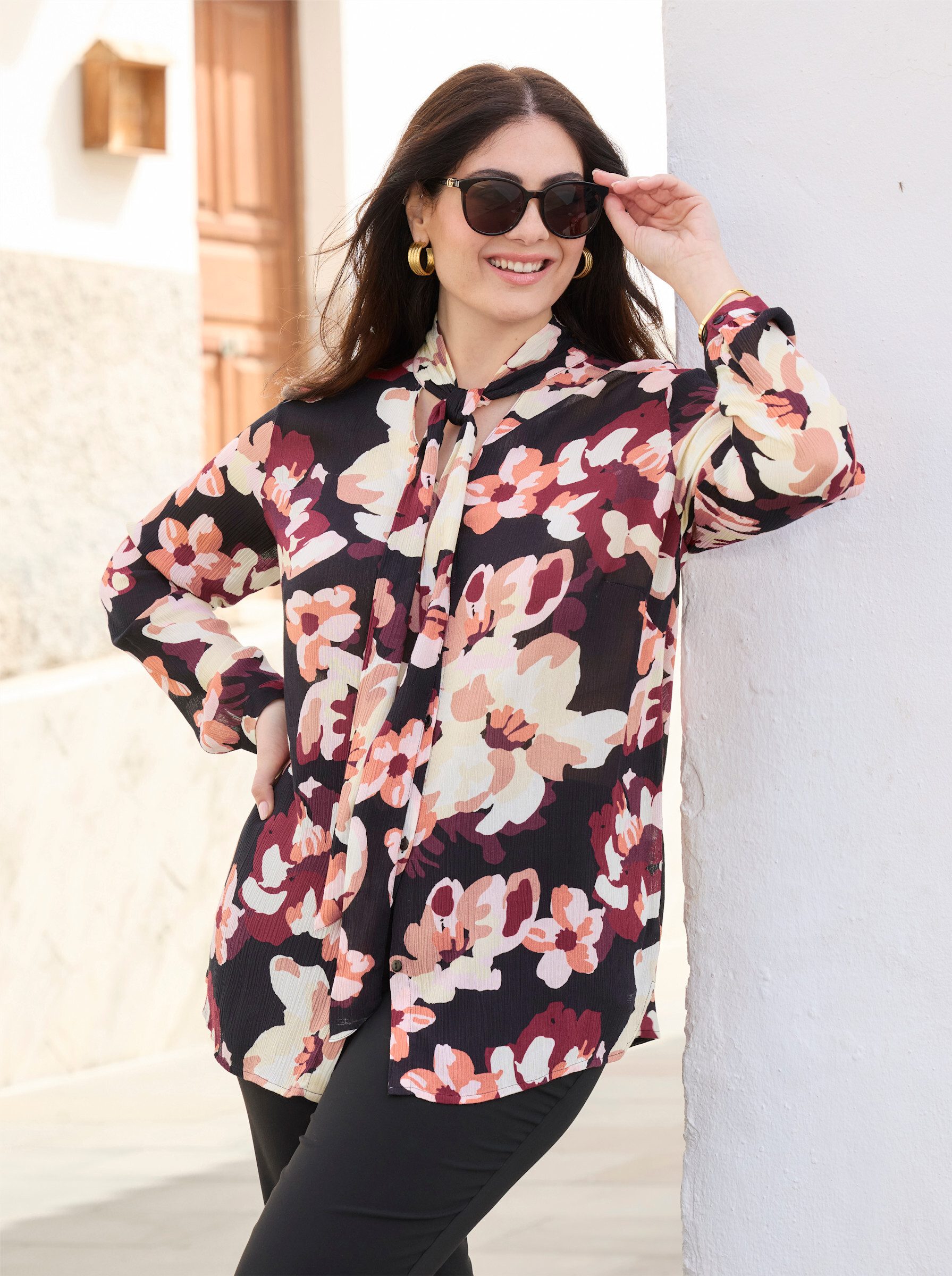 Sheego Klassische Bluse Langarm-Bluse Langarm
