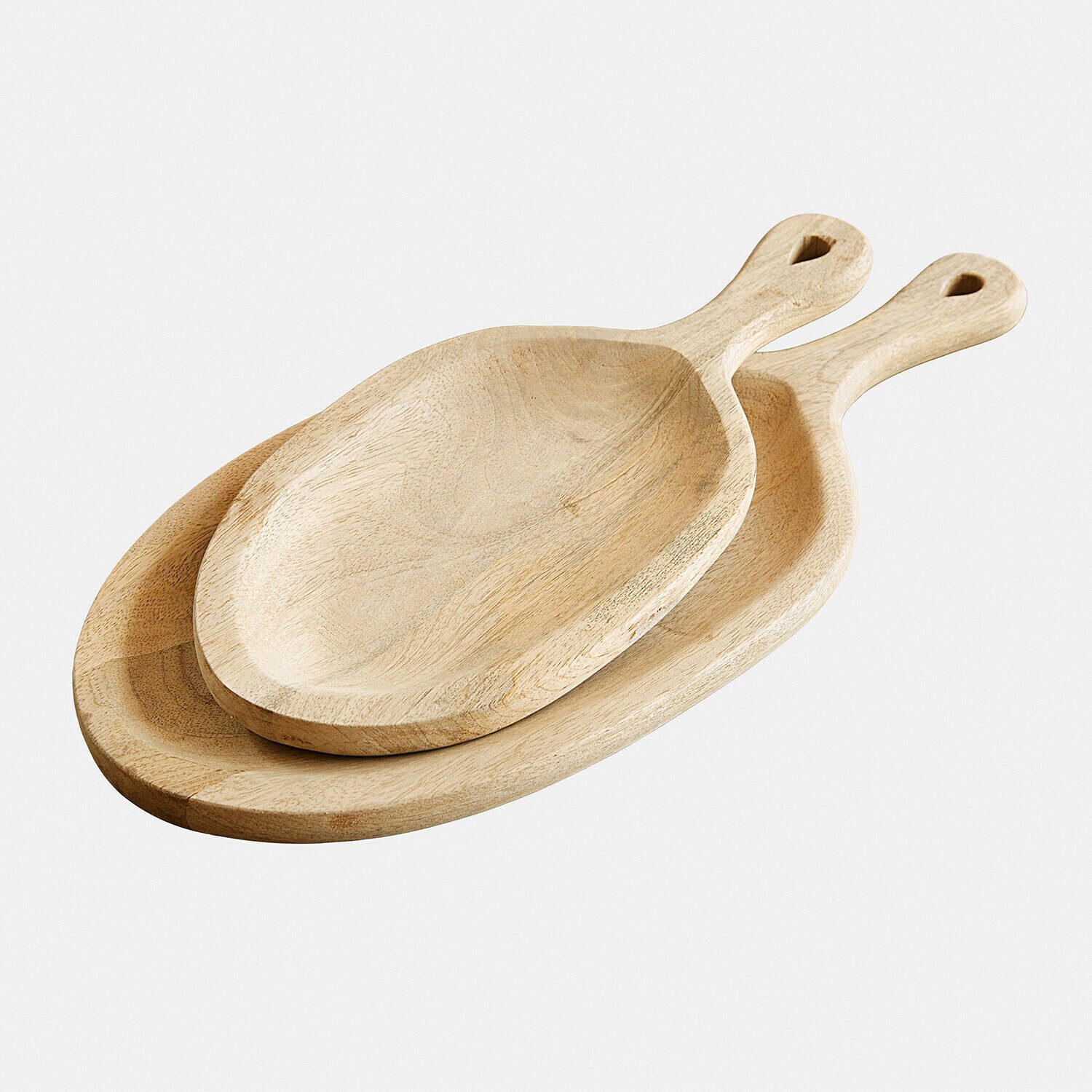Mirabeau Tablett Tablett 2er Set Nolaria braun, Mangoholz (mangifera indica)