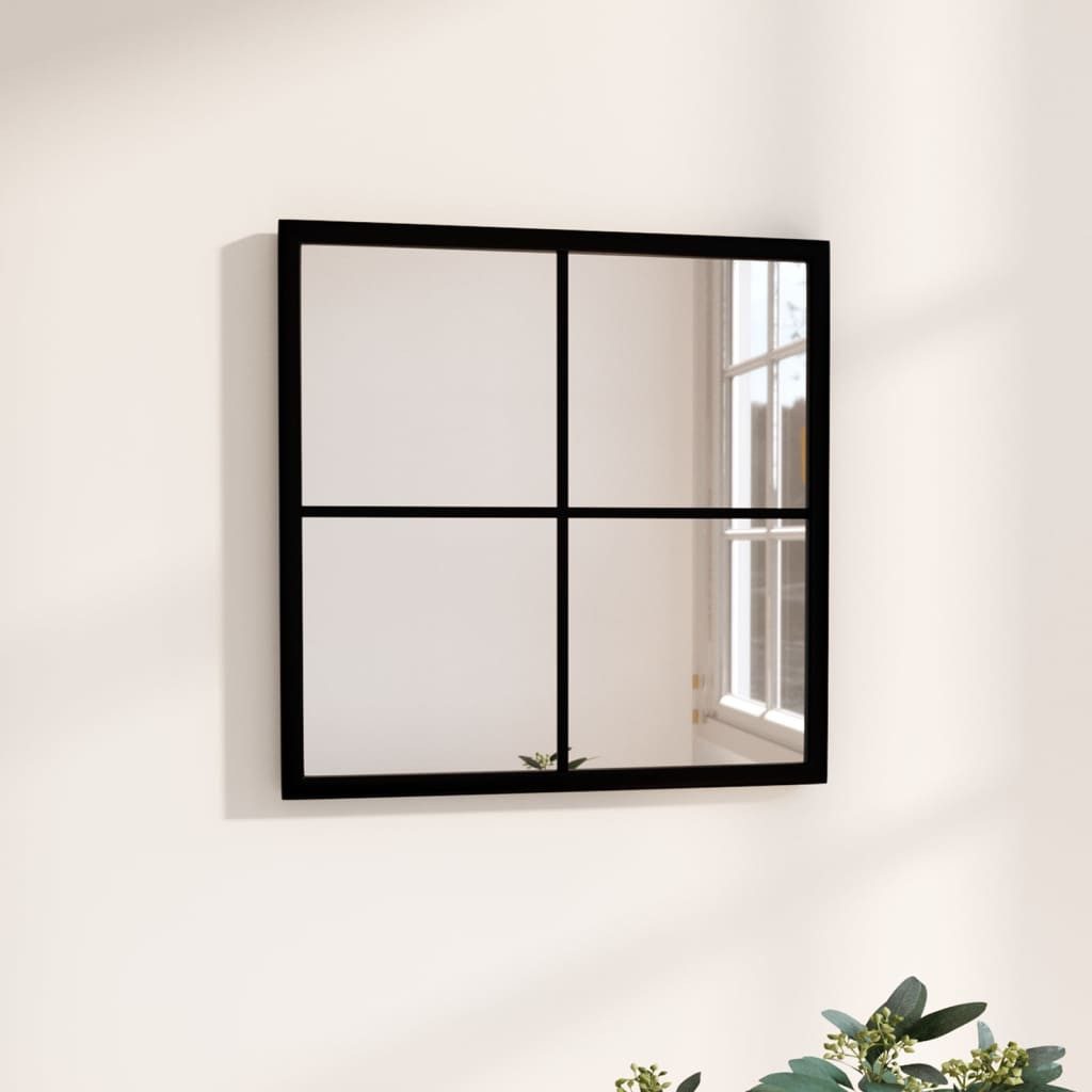 vidaXL Spiegel 40 x 40 cm Wandspiegel Schwarz 40x40 cm Metall