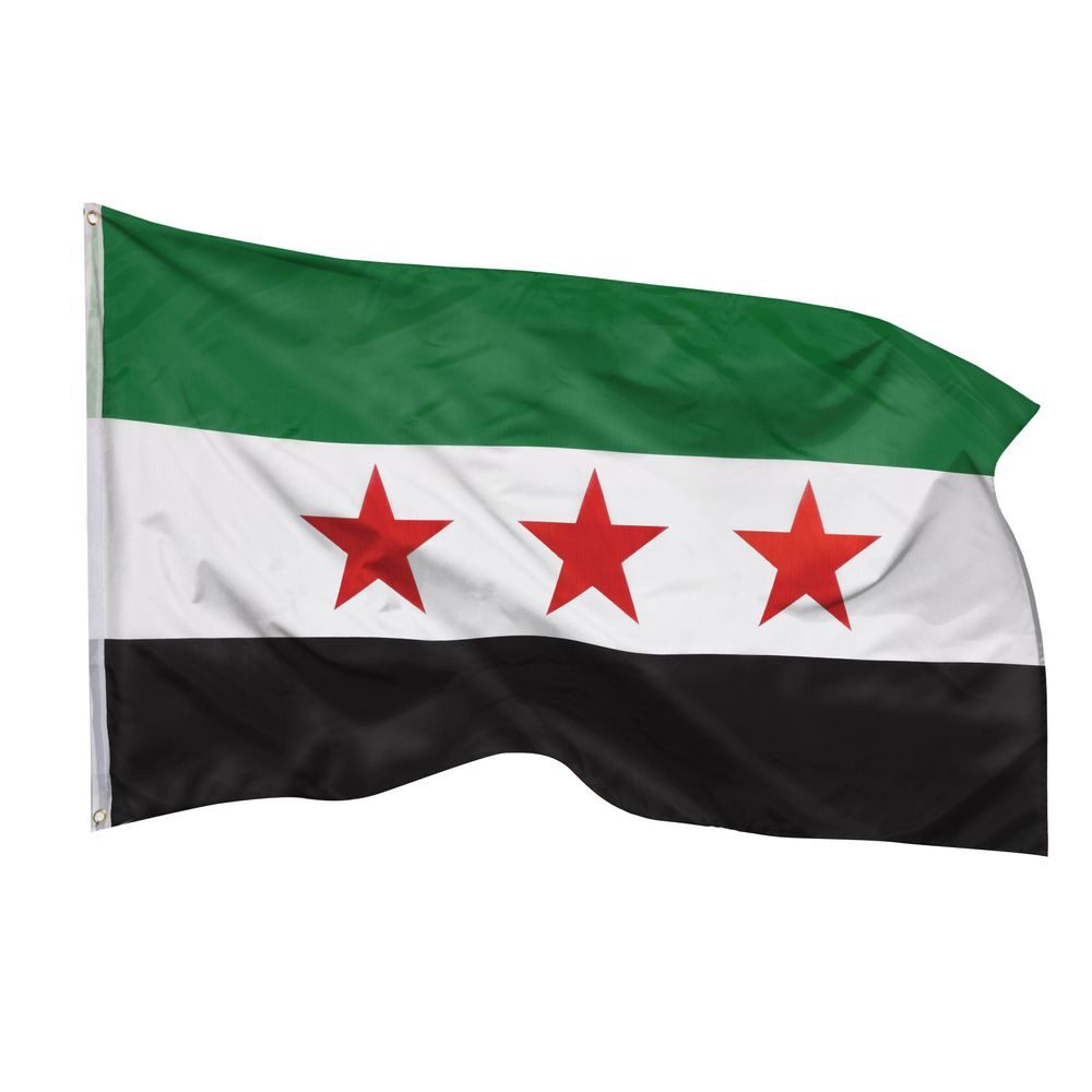 PHENO FLAGS Flagge Syrien Flagge - Syrienfahne 90 x 150 cm, Strapazierfähige Fahne für Fahnenmast, mit 2 Ösen