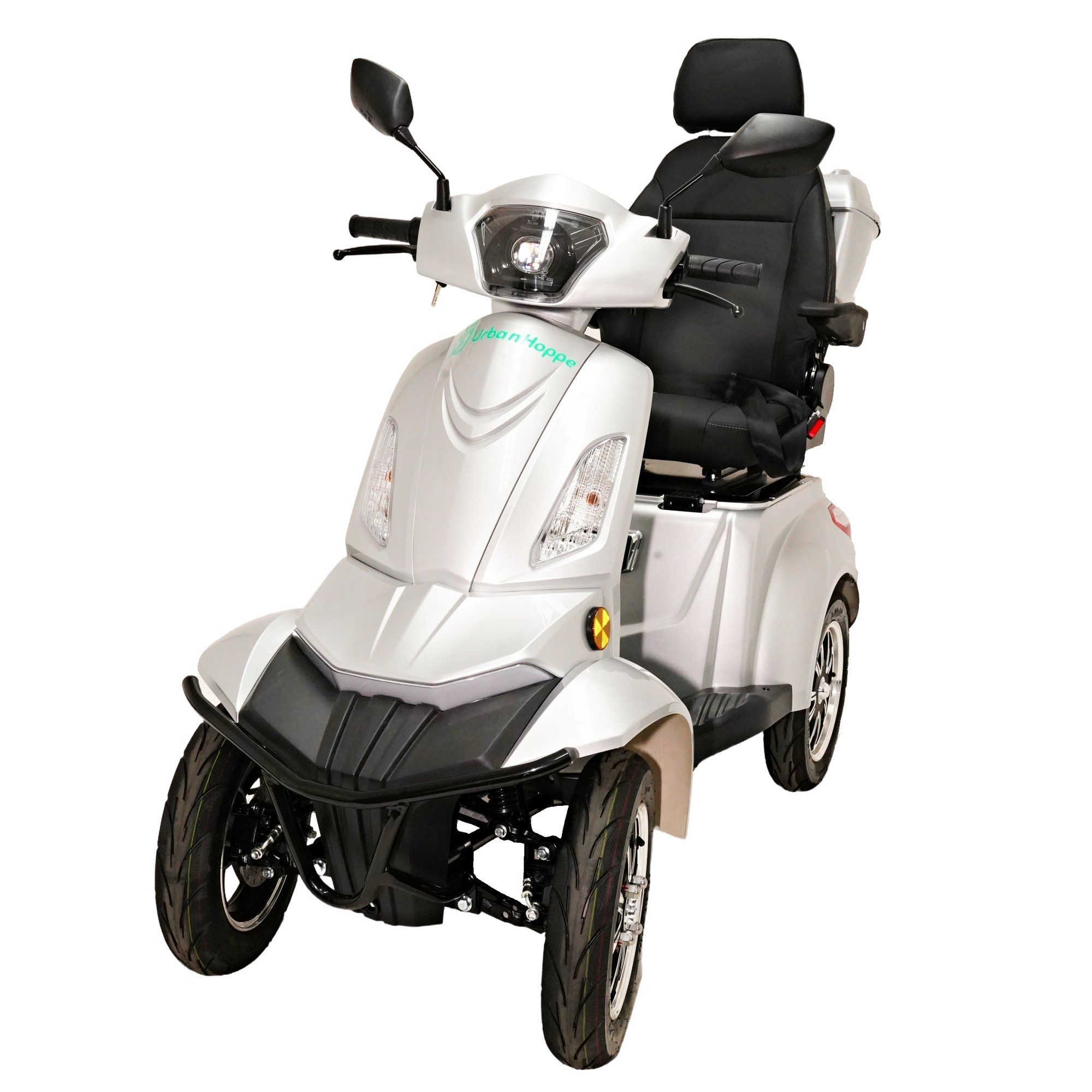 Urban Hopper E-Motorroller Elektro Seniorenmobil 4-Rad Elektroroller Urban Hopper Best Ager Li, 1000 W, 6 km/h, Lithium Akku herausnehmbar mit Top-Case Stockhalter ca 60KM 3 Gang COC