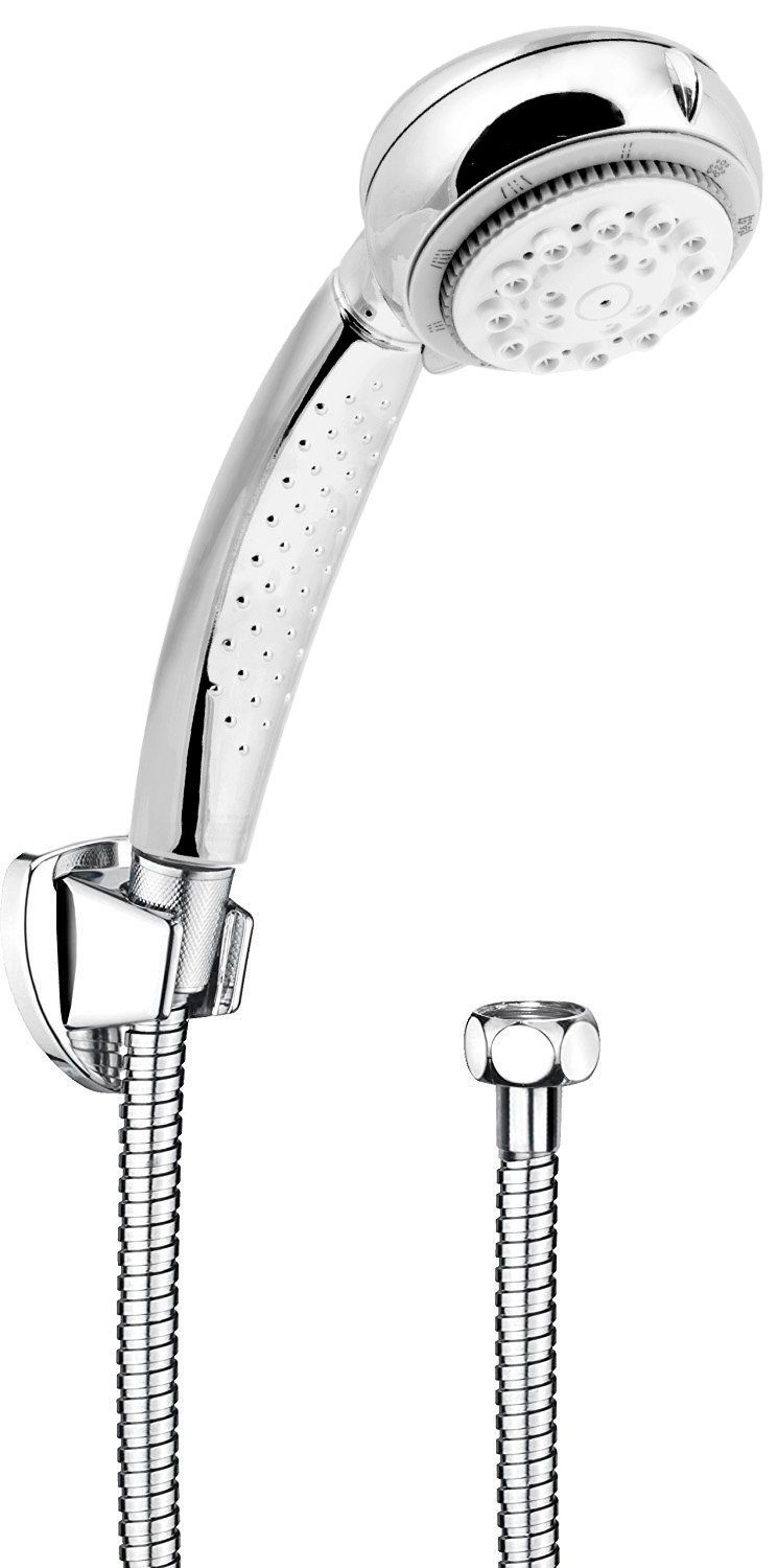 CORNAT Handbrause 8 Strahlarten: Normal-, ECO-, Soft & Massagestrahl - Anti-Kalk, Wasserspareinsatz - 150 cm Brauseschlauch