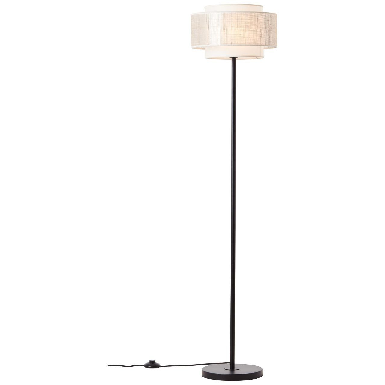 Lampe, A60, 42W, Fuß 1x Standleuchte Mit Brilliant Stehlampe schwarz/beige, 1flg Odar, E27, Odar