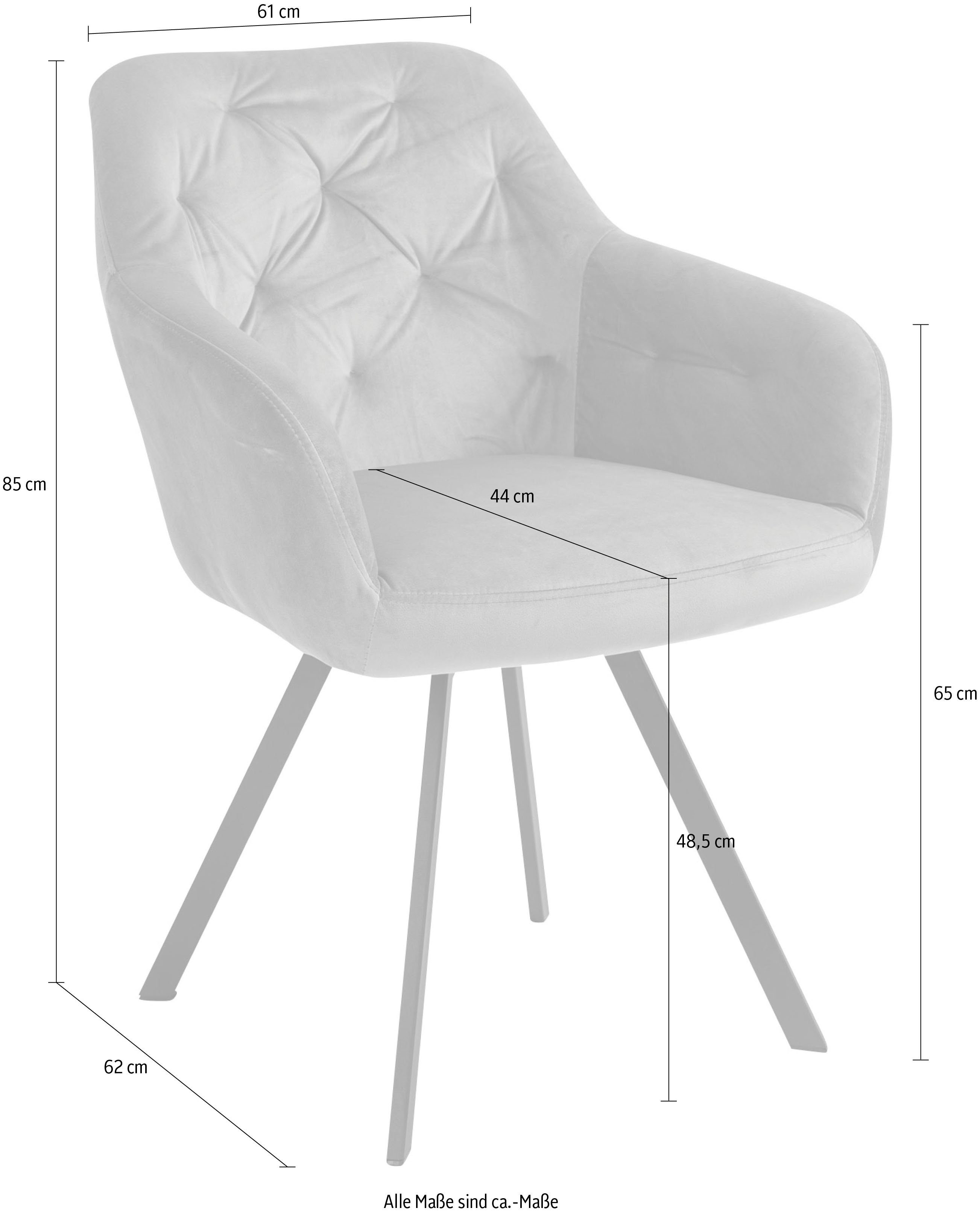 SalesFever Armlehnstuhl (1 St), 360° der unter Sitzfläche Drehplatte Grau Grau/Schwarz 